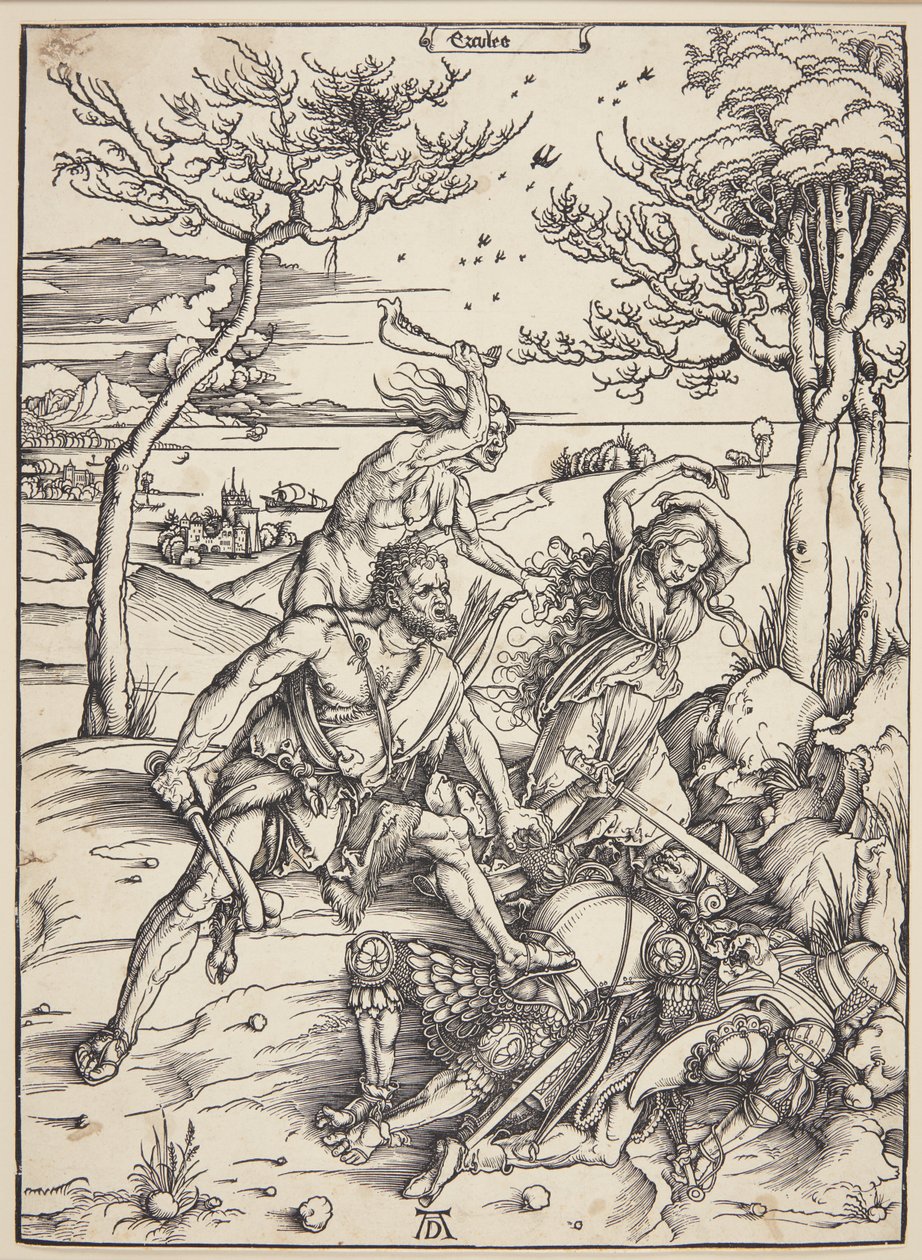 Hercules erobrer Molionide-tvillingerne af Albrecht Dürer