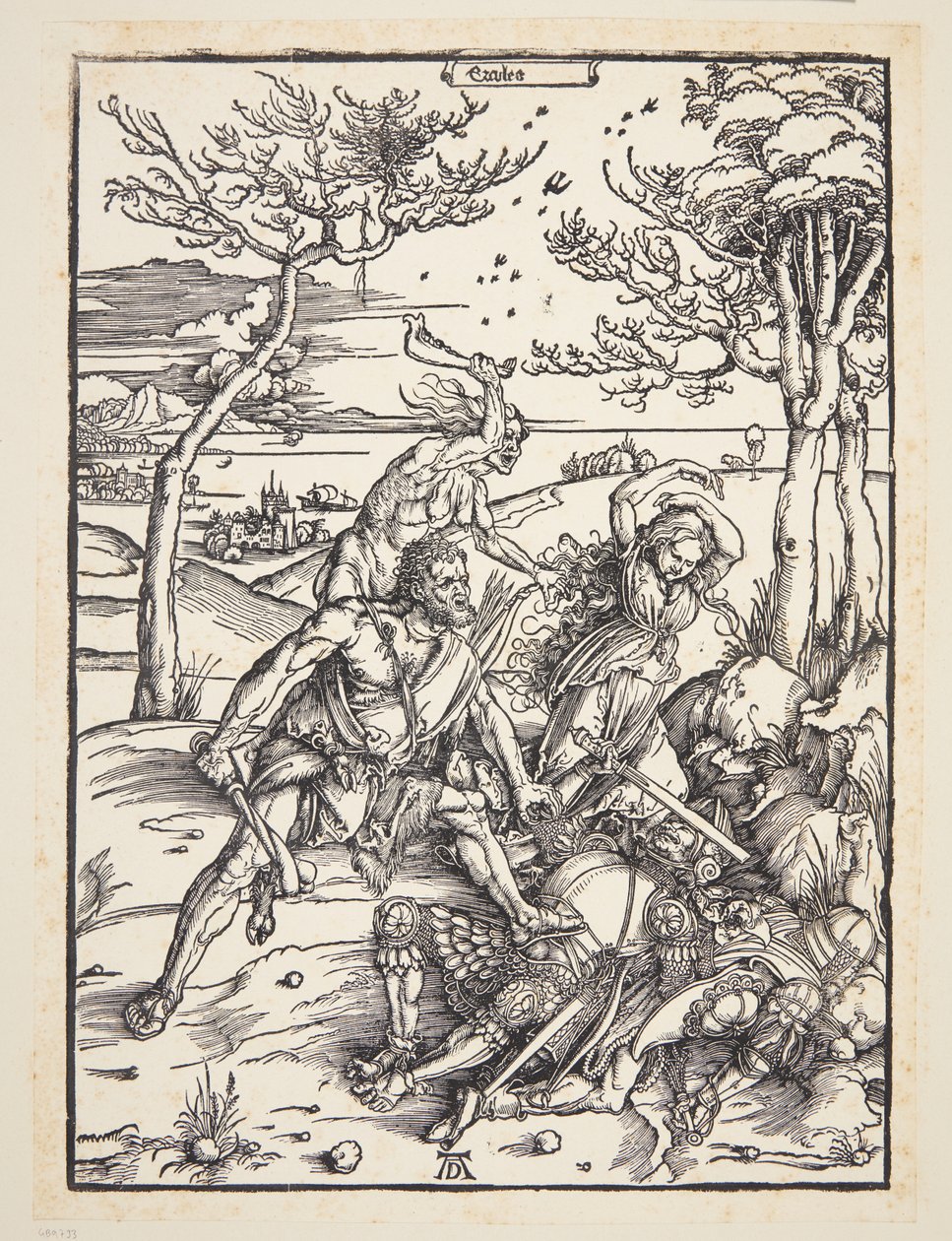 Hercules erobrer Molionide-tvillingerne af Albrecht Dürer
