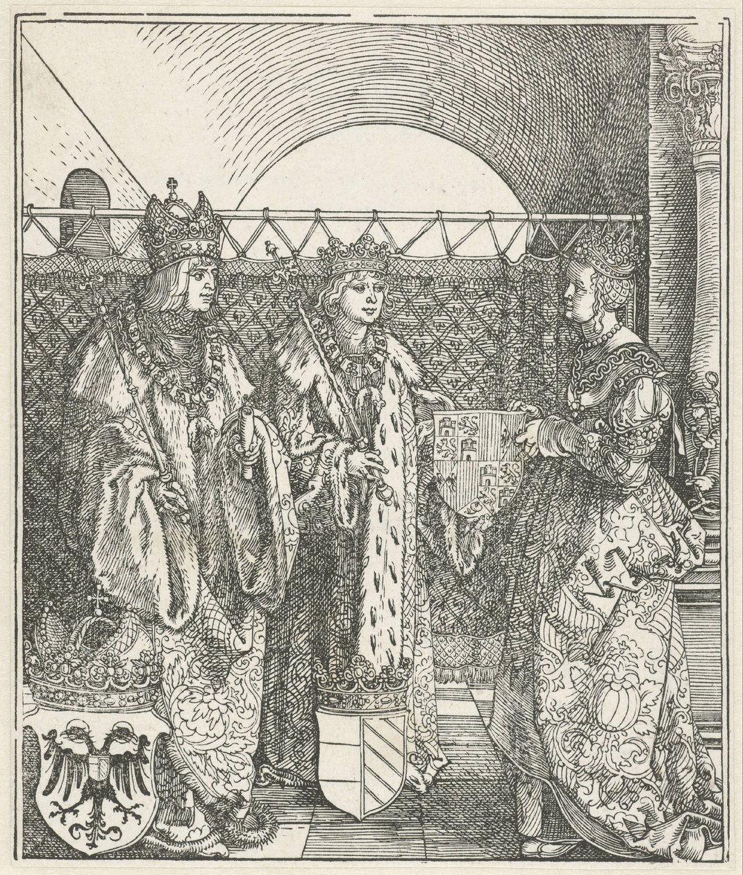 Det spanske ægteskab: Filip den Smukke gifter sig med Johanna af Castilien af Albrecht Dürer