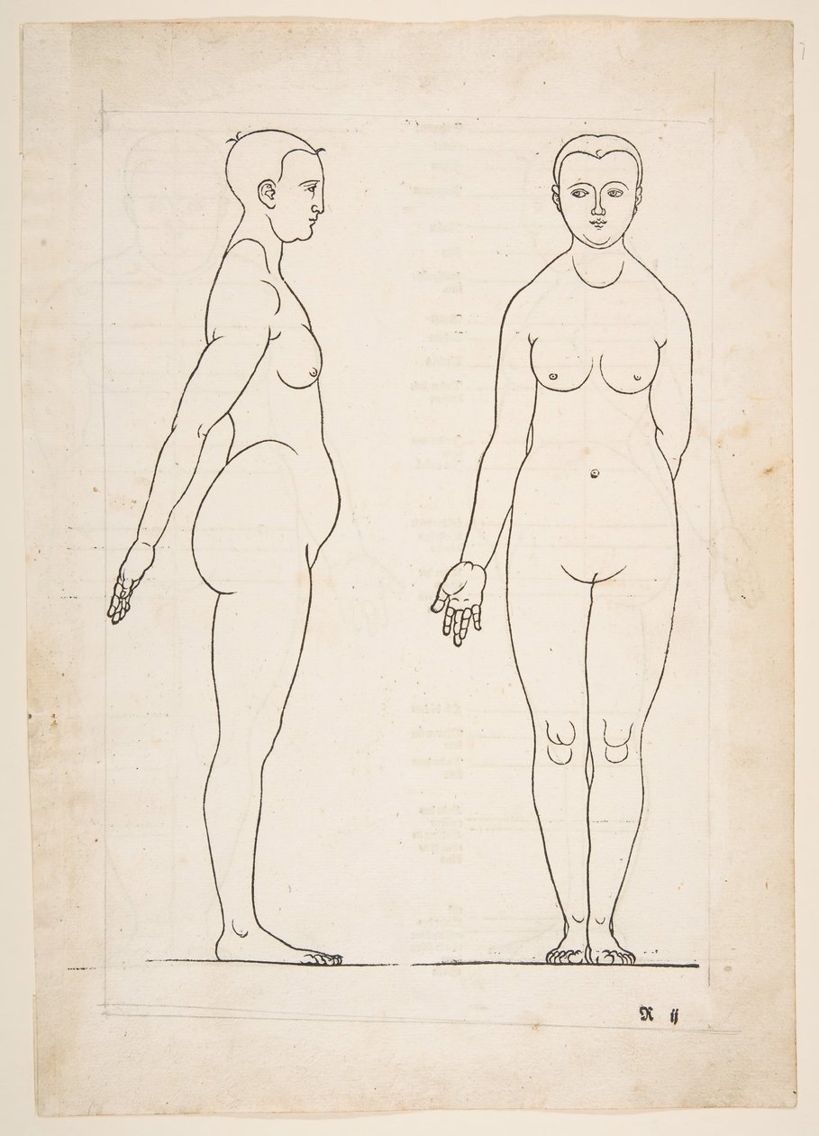 IIllustration fra Dürers Fire Books of Human Proportion, Nürnberg, 1528.n.d. af Albrecht Dürer