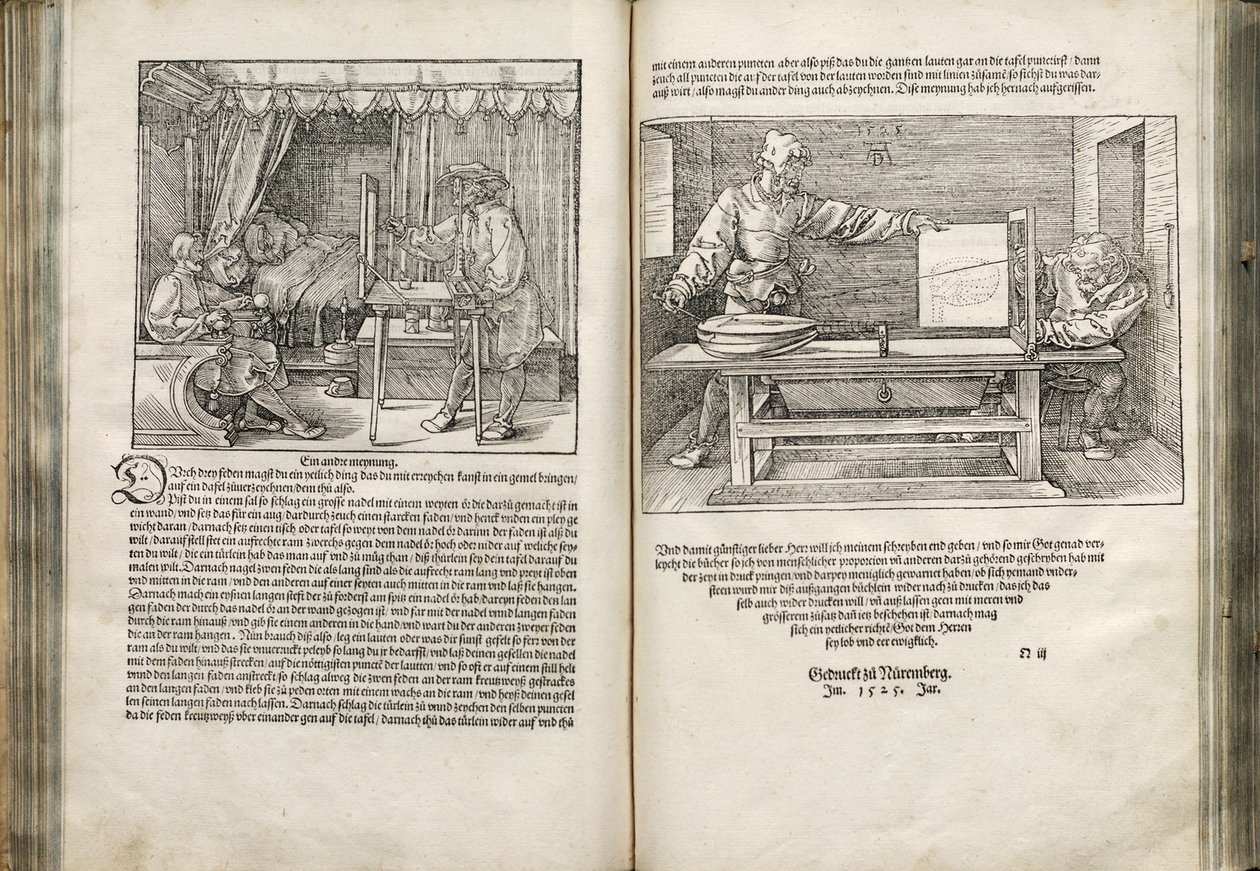 Illustration fra de fire bøger om menneskelig proportion, 1528 af Albrecht Dürer