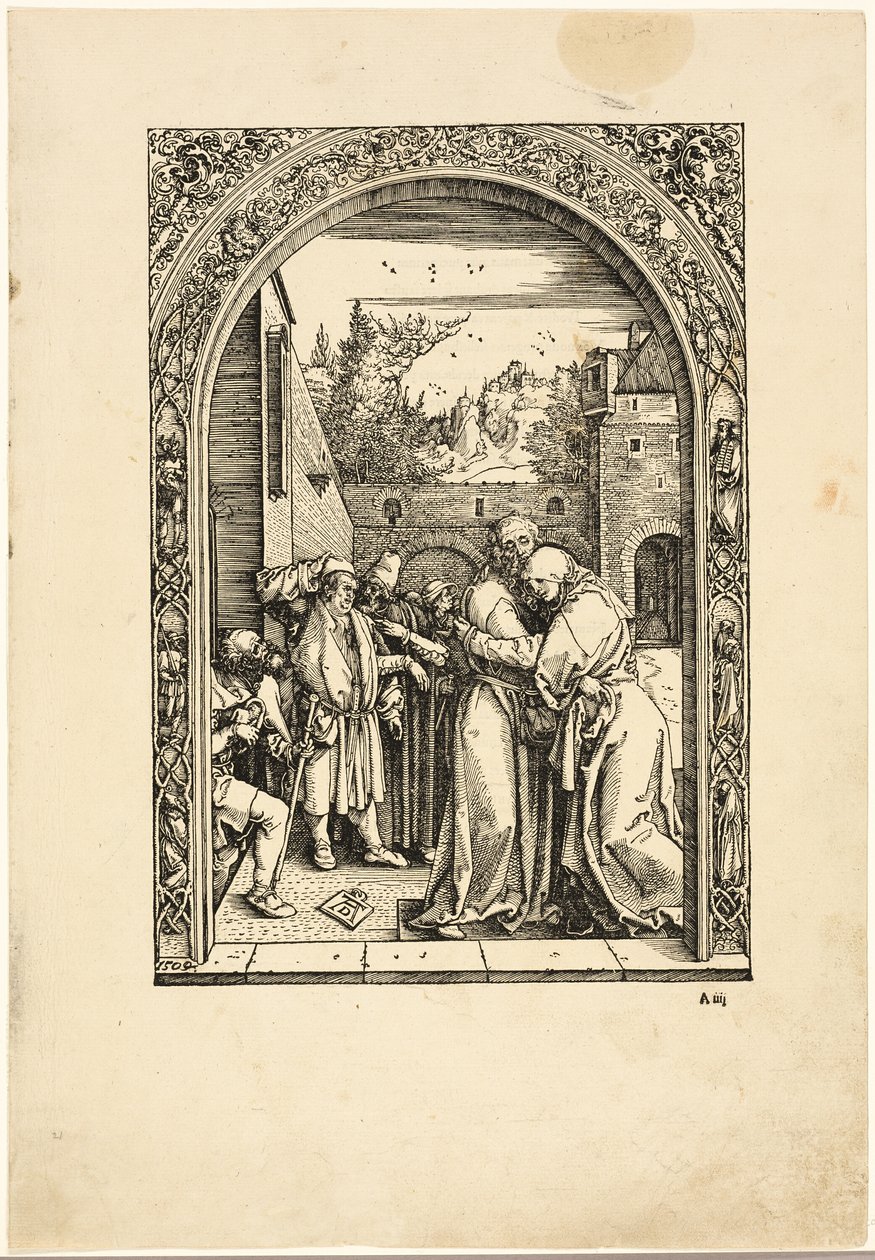 Joachim og St. Anne mødes ved Den Gyldne Port, fra Jomfruens liv af Albrecht Dürer