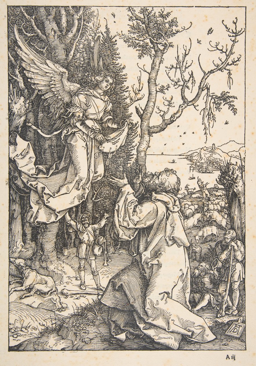 Joakim og englen, fra "Jomfru Marias liv" af Albrecht Dürer