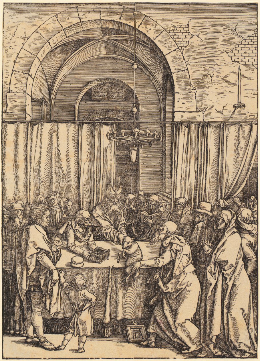 Joachims offer afvises af ypperstepræsten, side 2 i afsnittet »Mariens liv« af Albrecht Dürer