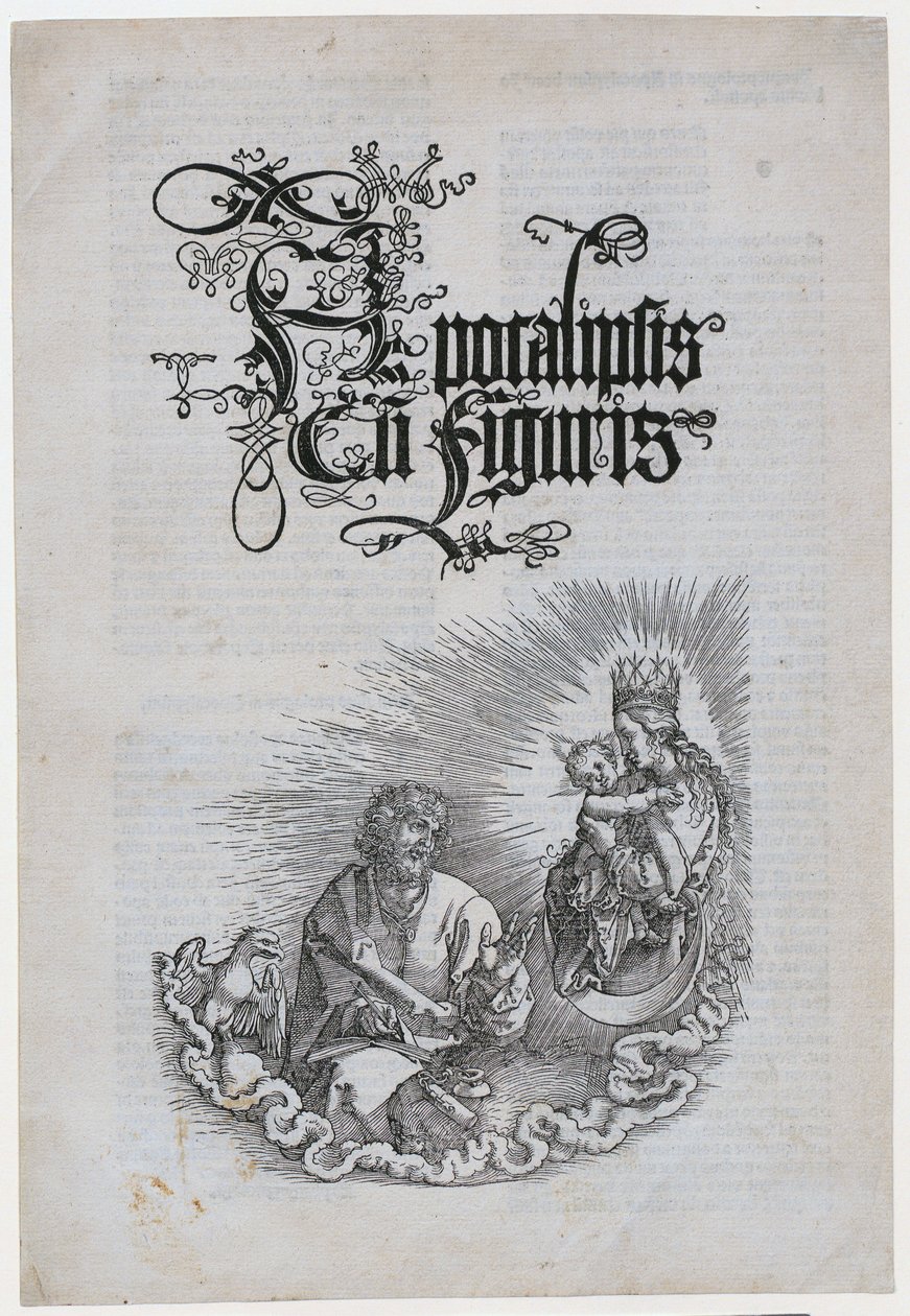 Jomfruen viser sig for Johannes, blad 1 i serien »Apokalypsen« af Albrecht Dürer