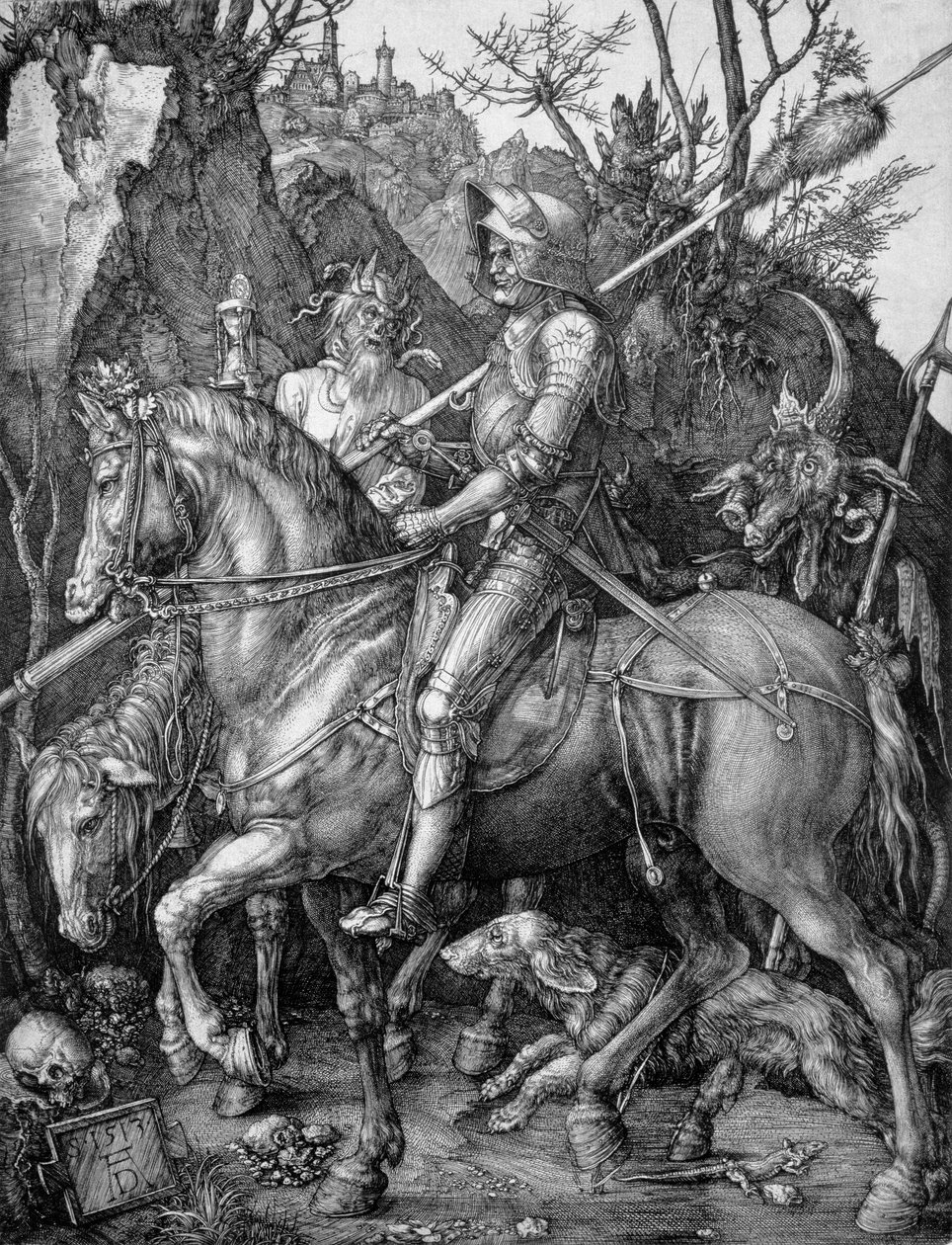 Knight, Death and the Devil, 1513 (kobberpladegravering) af Albrecht Dürer