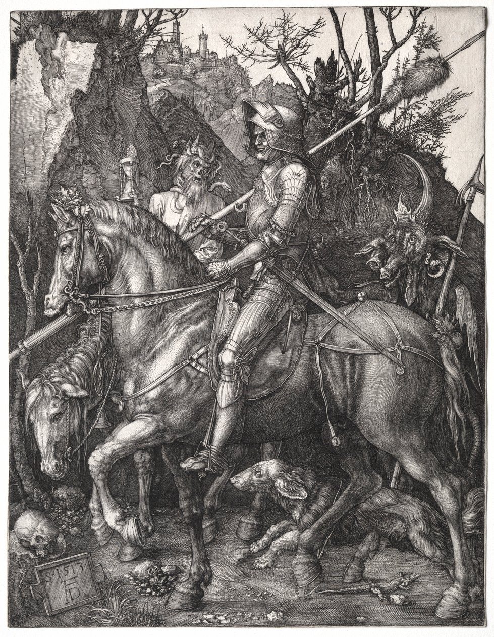 Ridder, Døden og Djævelen, 1513. af Albrecht Dürer