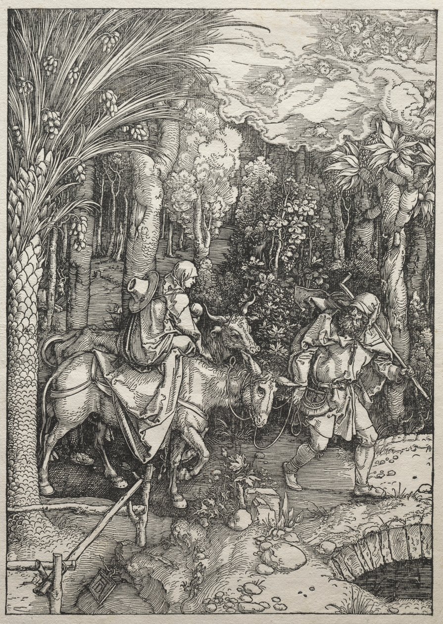 Jomfruens liv: Flugt til Egypten, 1504-1505. af Albrecht Dürer