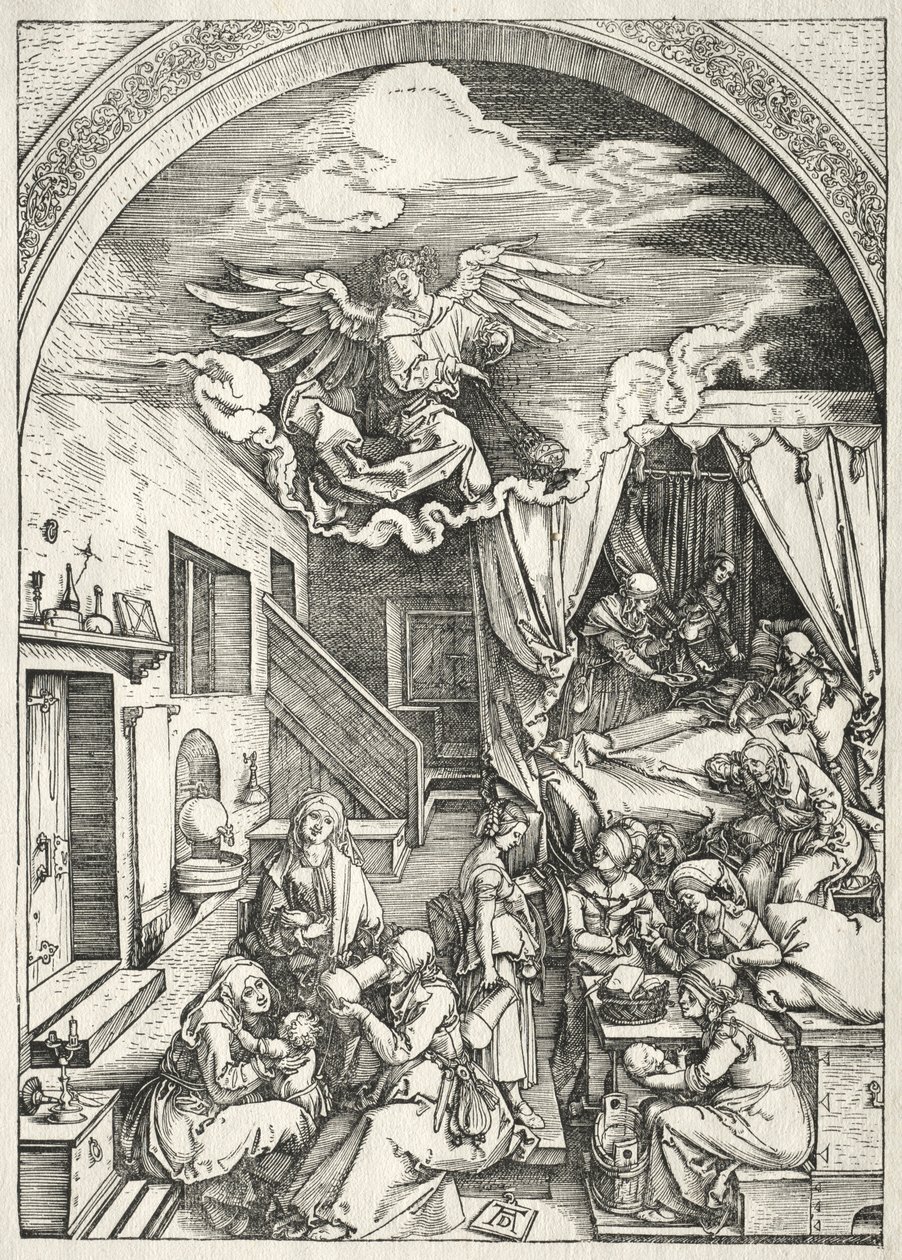 Jomfruens liv: Jomfruens fødsel, 1504-1505. af Albrecht Dürer