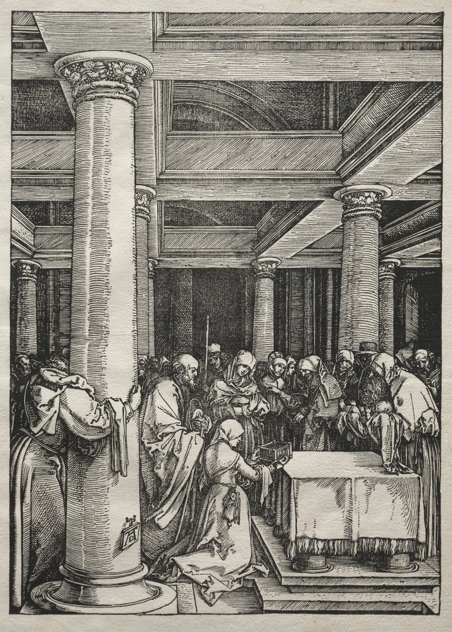 Jomfruens liv: Præsentation af Jesus i templet, 1504-1505. af Albrecht Dürer