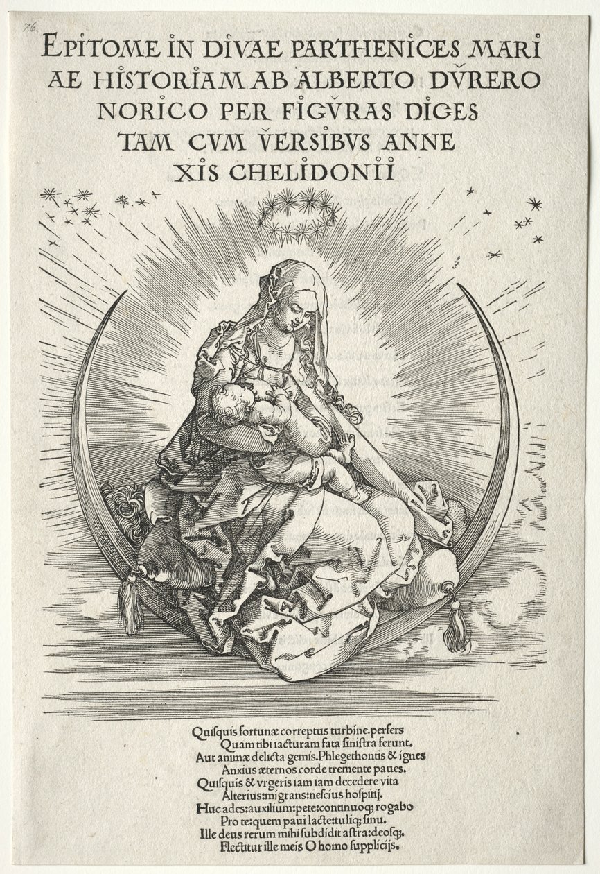 Jomfruens liv: Titelside, 1511. af Albrecht Dürer