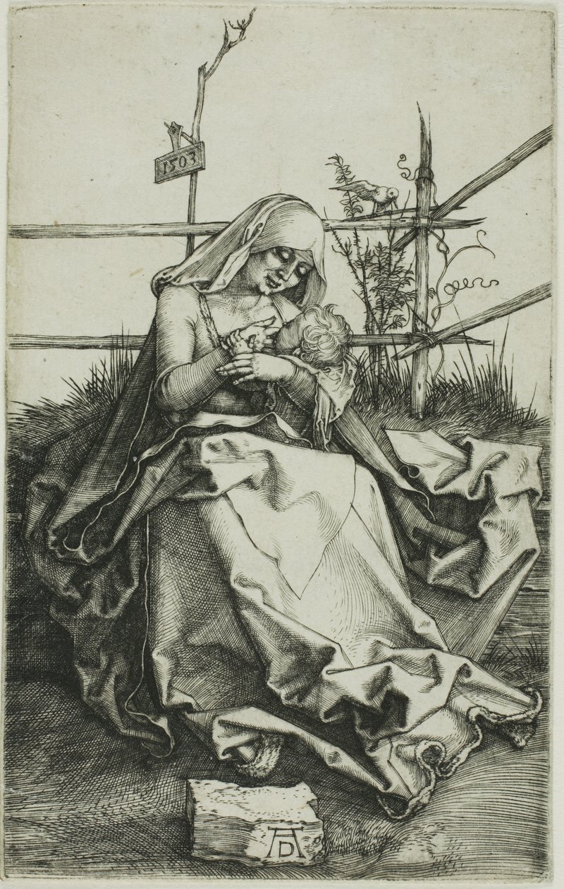 Madonna på en græsklædt bred af Albrecht Dürer
