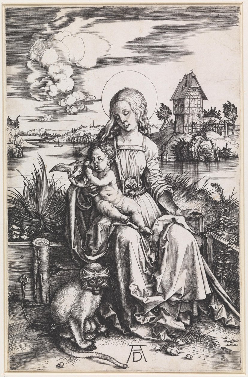 Maria med barnet og en abe af Albrecht Dürer