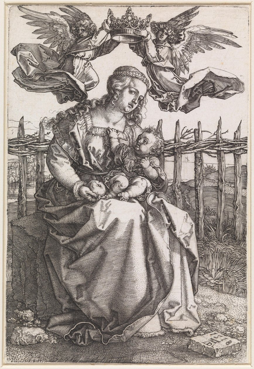 Maria med barnet, kronet af to engle af Albrecht Dürer
