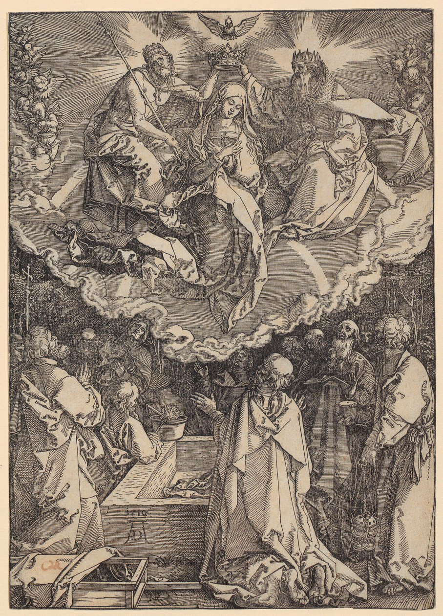 Jomfru Marias himmelfart og kroning, blad 19 i serien »Jomfru Marias liv« af Albrecht Dürer