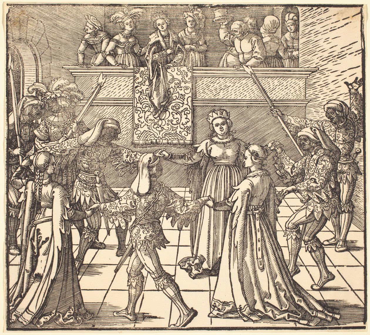 Maskeradedans med fakler af Albrecht Dürer