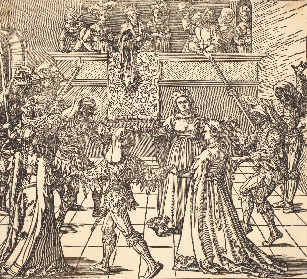 Maskeradedans med fakler, ca. 1516. af Albrecht Dürer
