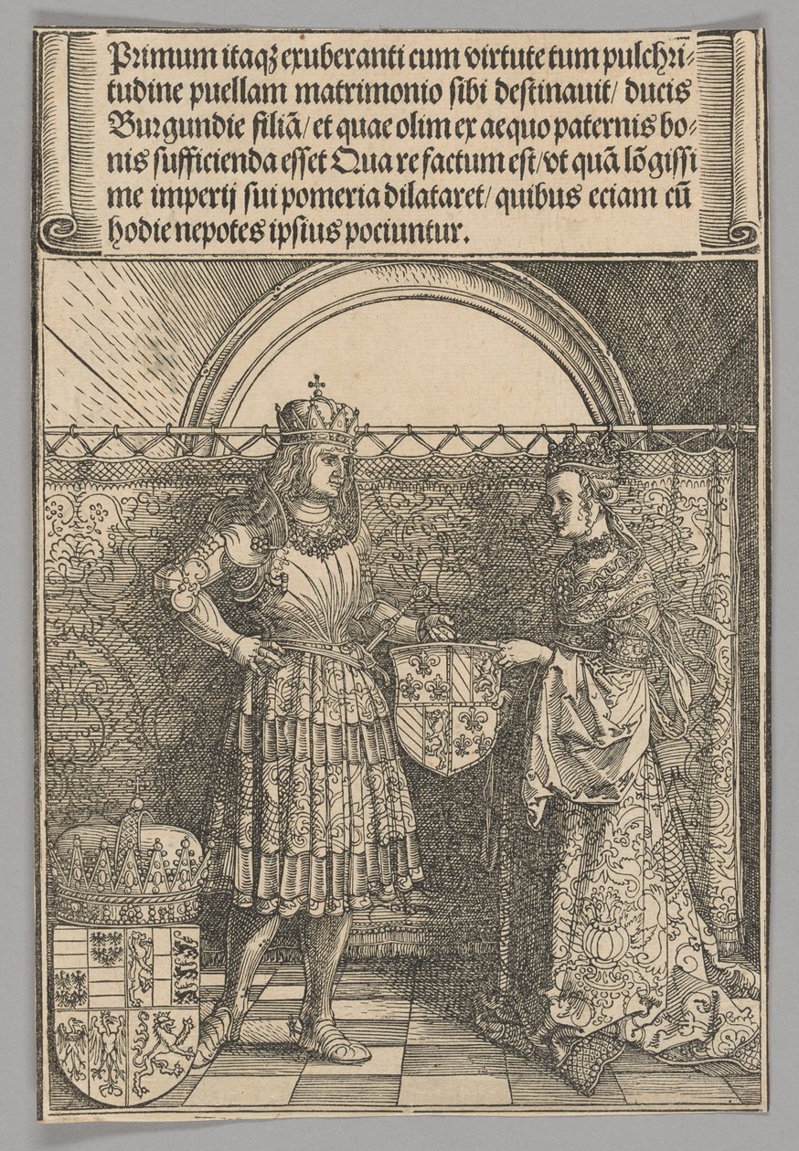 Maximilian og Maria af Bourgogne, plade 2 fra historiske scener fra kejser Maximilian I