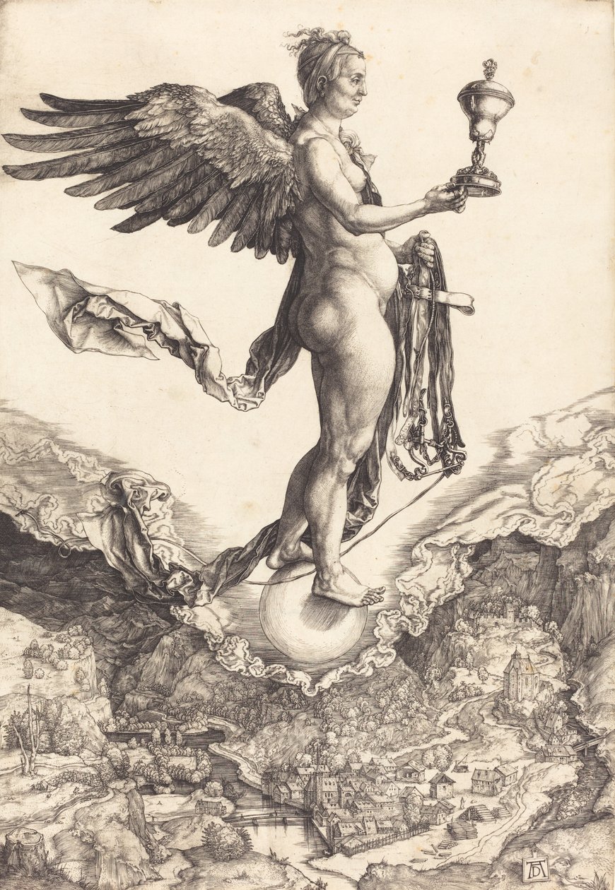 Nemesis The Great Fortune, ca. 15011502. af Albrecht Dürer