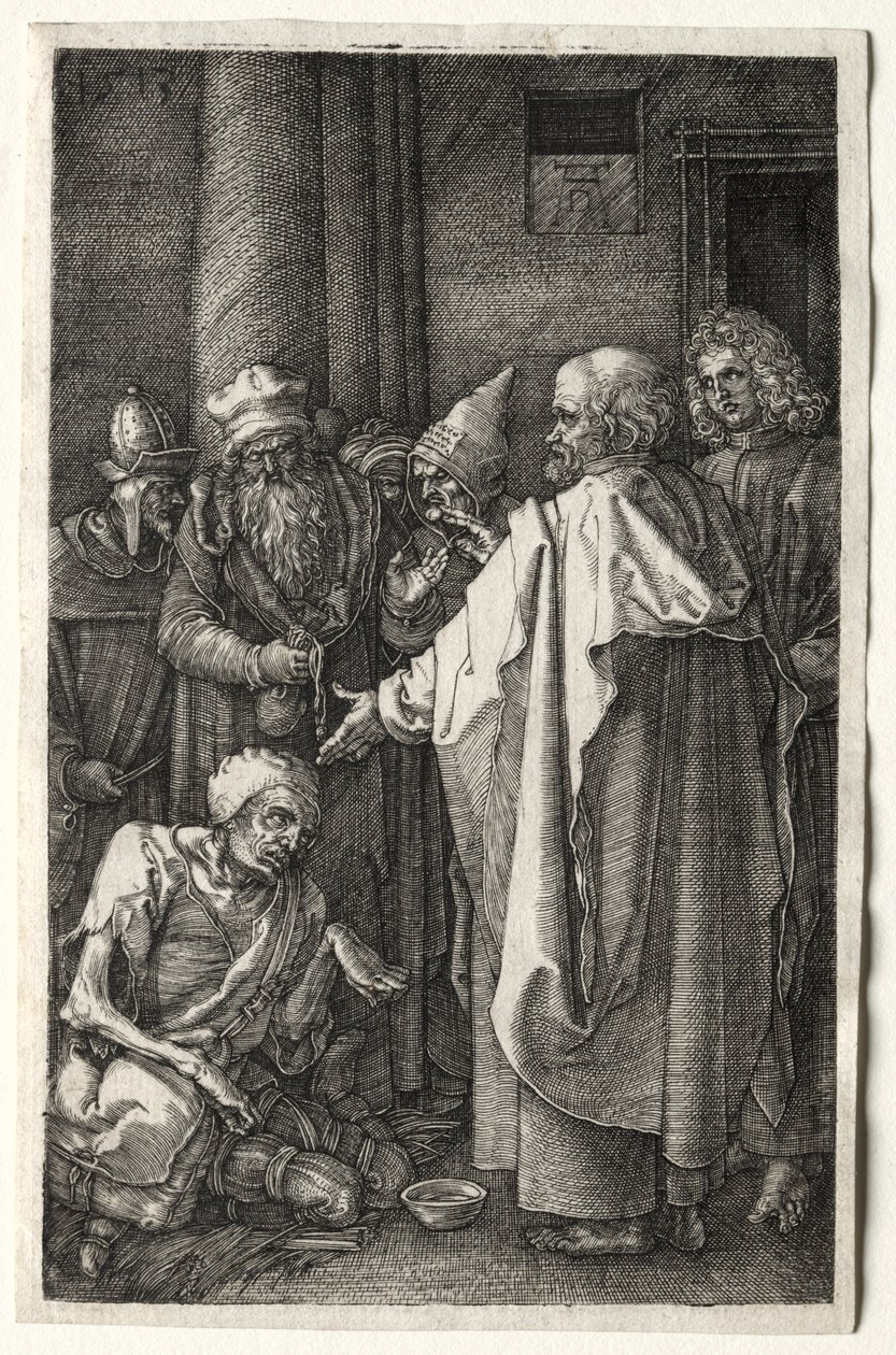 Peter og Johannes helbreder den krøblinge ved templets port af Albrecht Dürer