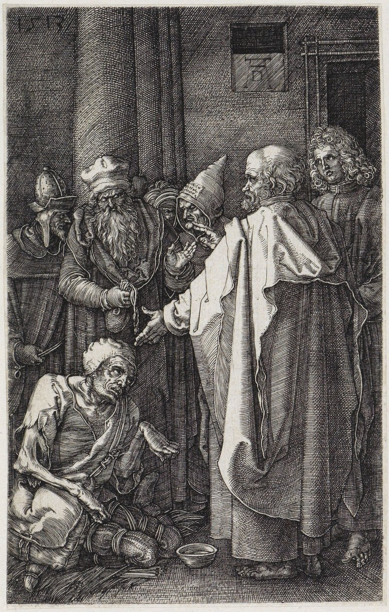 Peter og Johannes helbreder den lamme af Albrecht Dürer