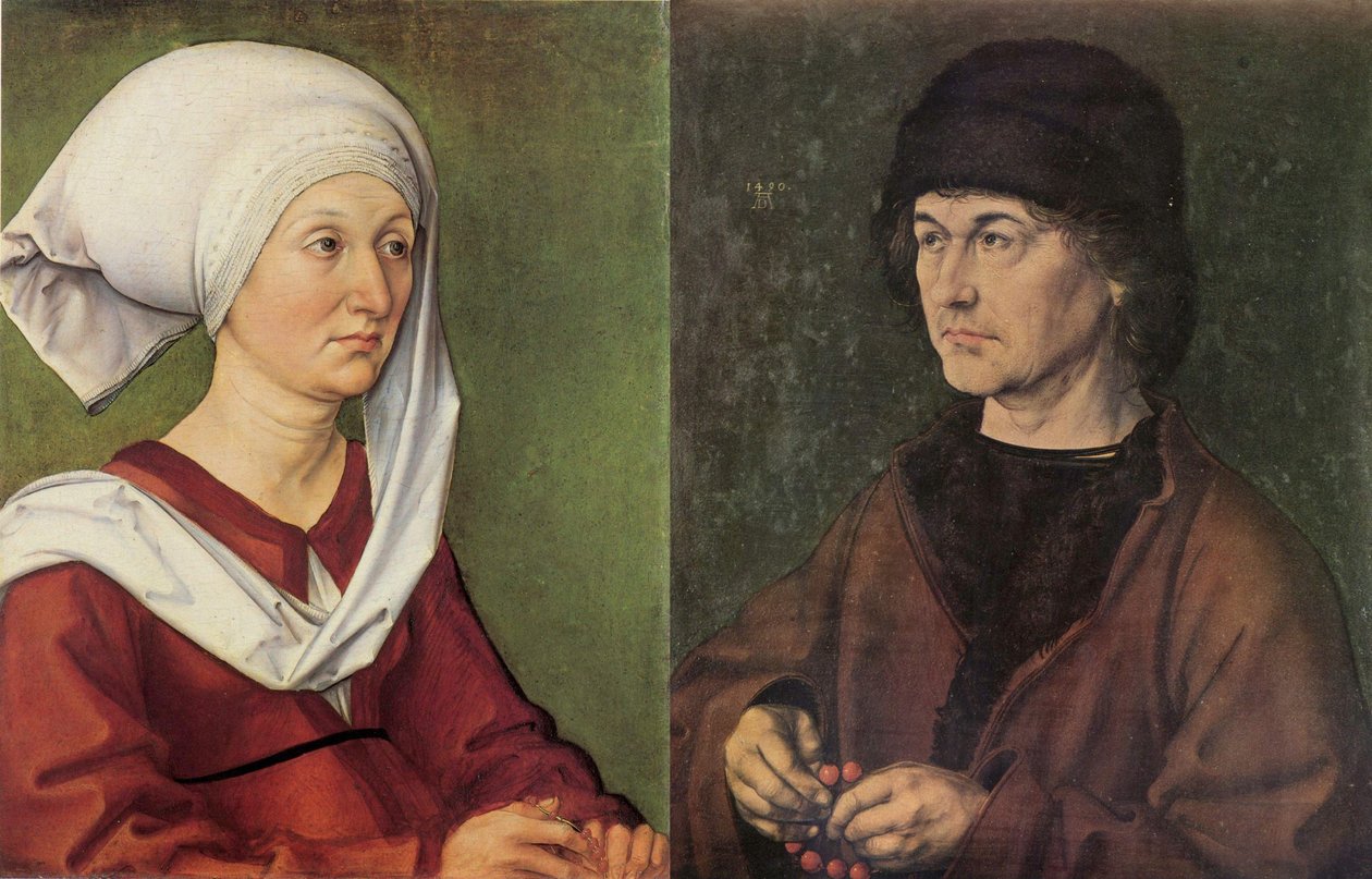 Fotomontage: Portrætdiptykon af Dürers forældre. af Albrecht Dürer