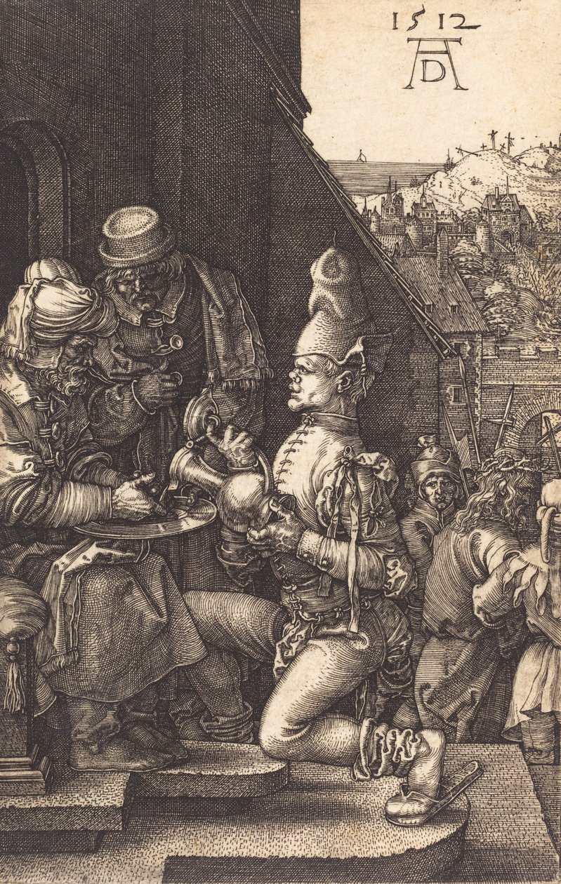 Pilatus vasker sine hænder, 1512. af Albrecht Dürer