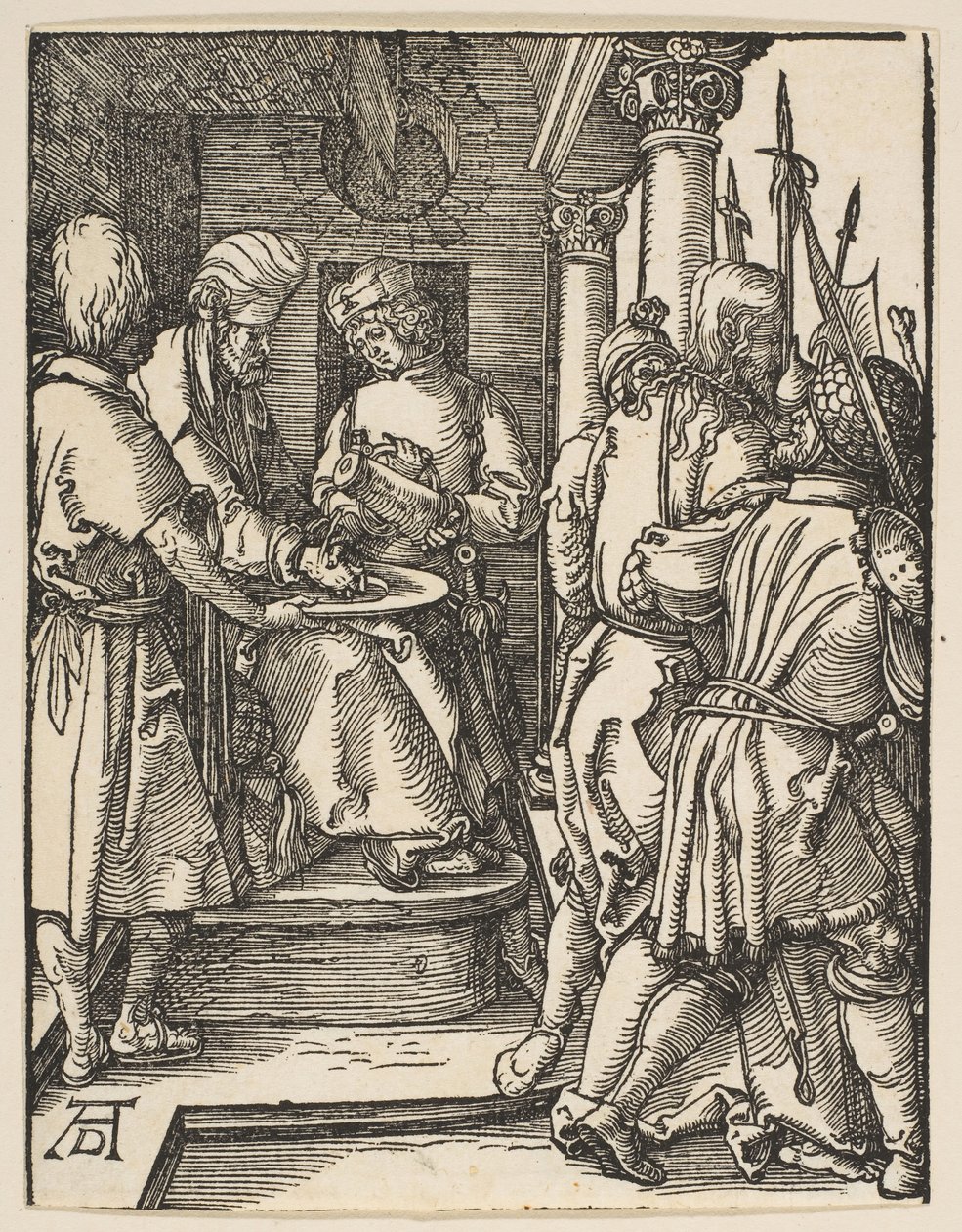Pilatus vasker sine hænder, fra Den lille lidenskab, ca. 1509. af Albrecht Dürer
