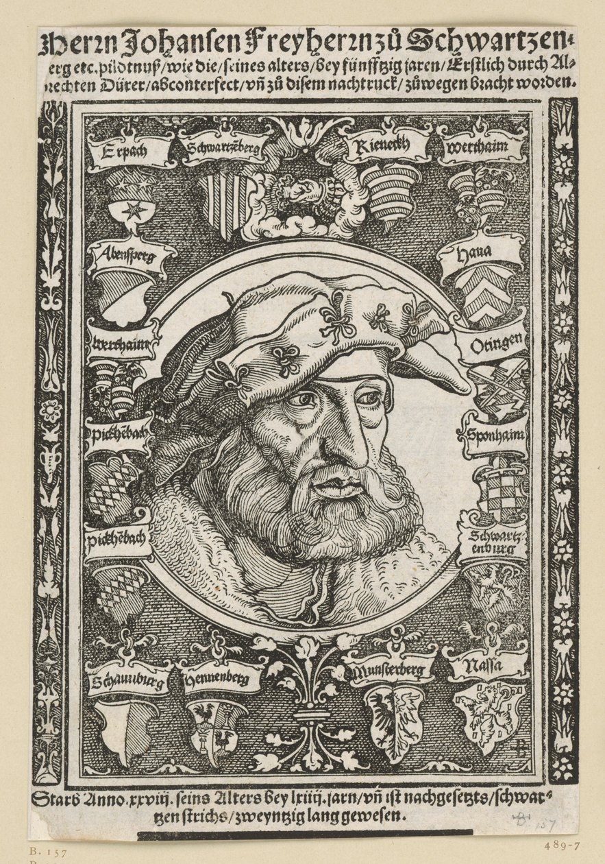 Portræt af Johannes, baron zu Schwarzenberg af Albrecht Dürer