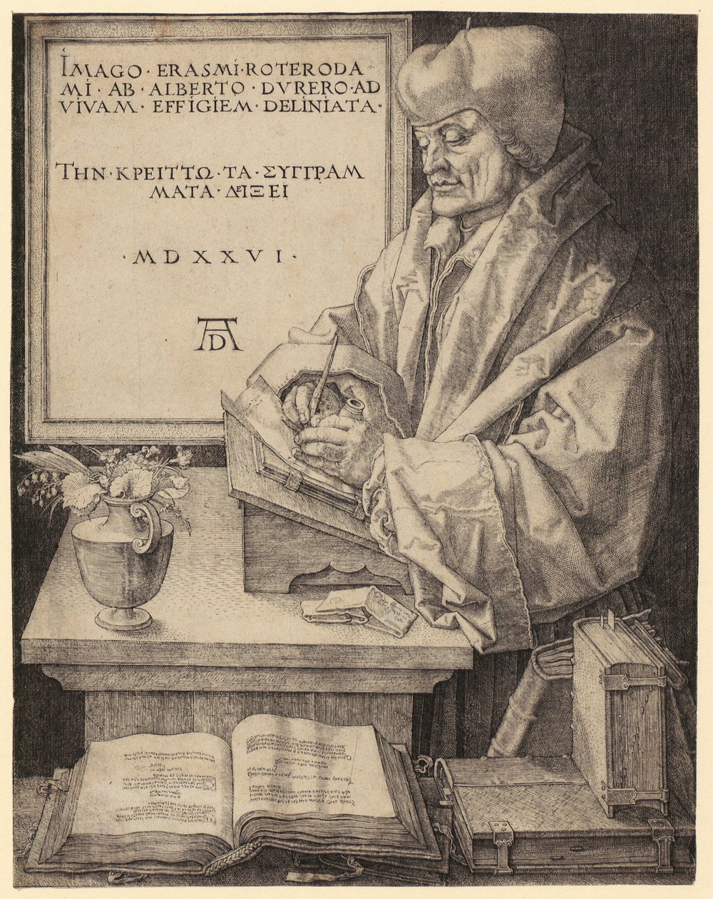 Portræt af Erasmus af Rotterdam af Albrecht Dürer