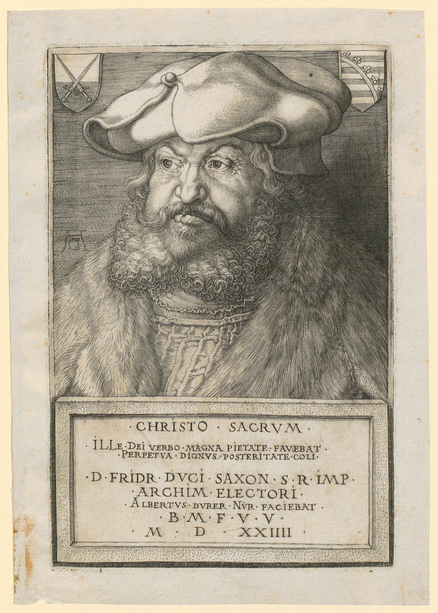Portræt af Friedrich den Vise, kurfyrste af Sachsen af Albrecht Dürer
