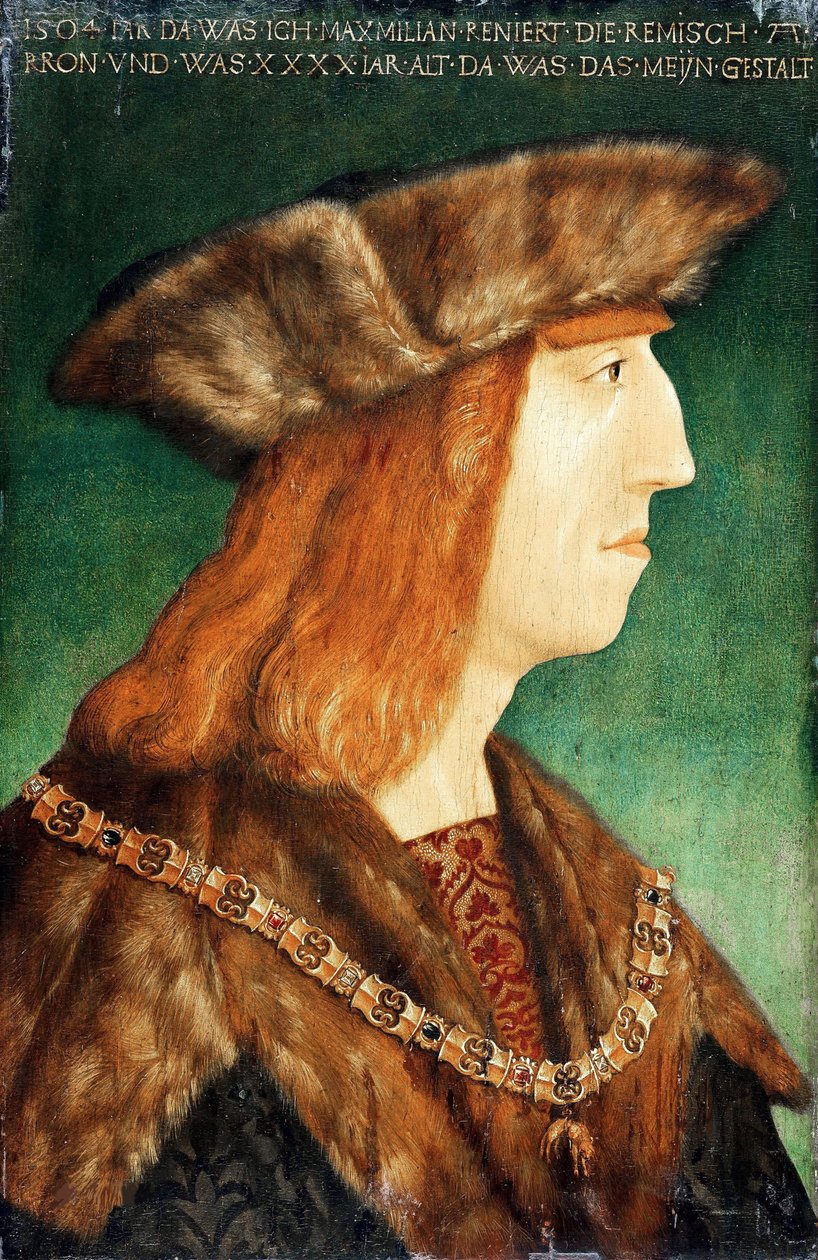 Portræt af kejser Maximilian I 1459-1519, efter 1504 af Albrecht Dürer