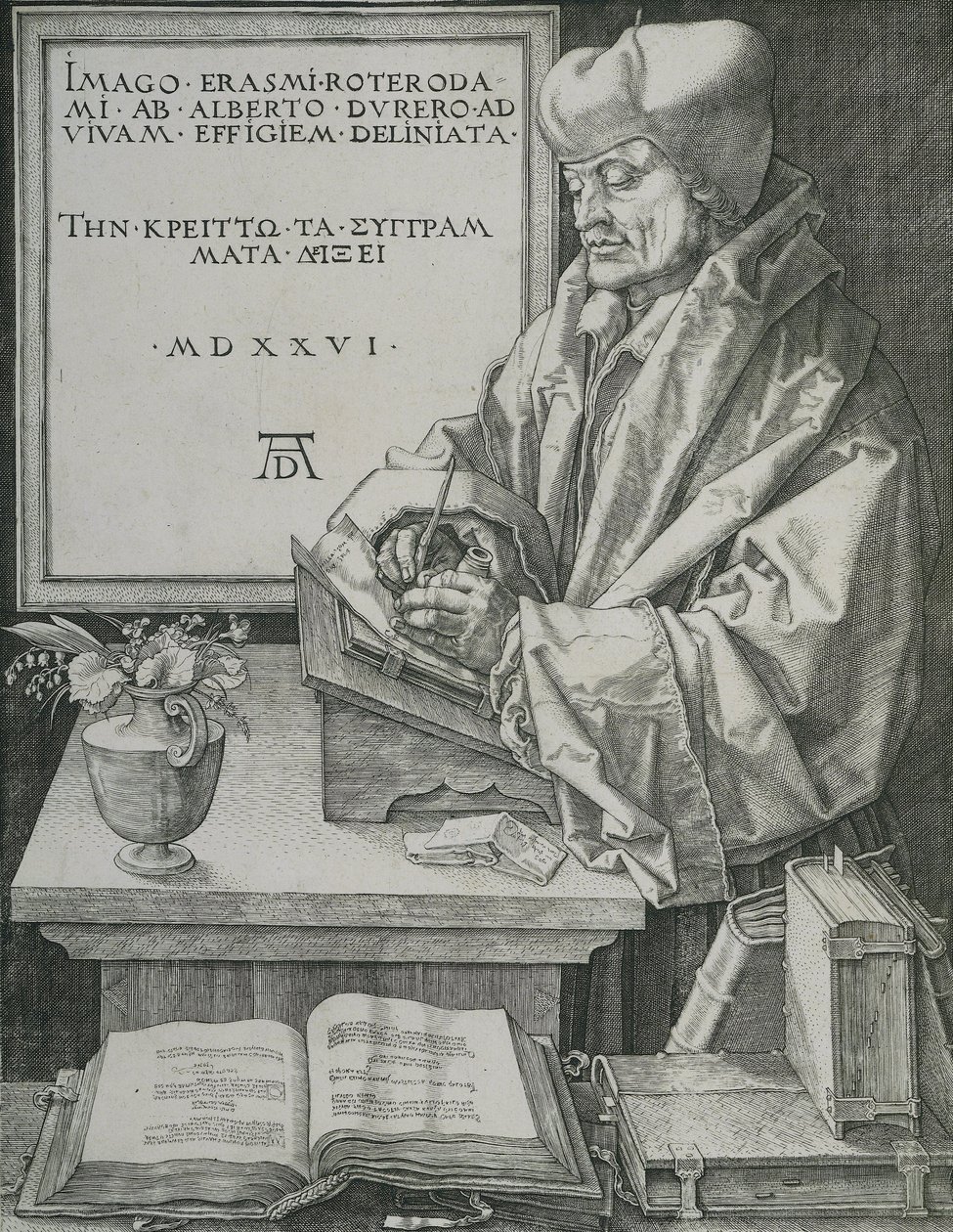 Portræt af Erasmus, 1526 af Albrecht Dürer