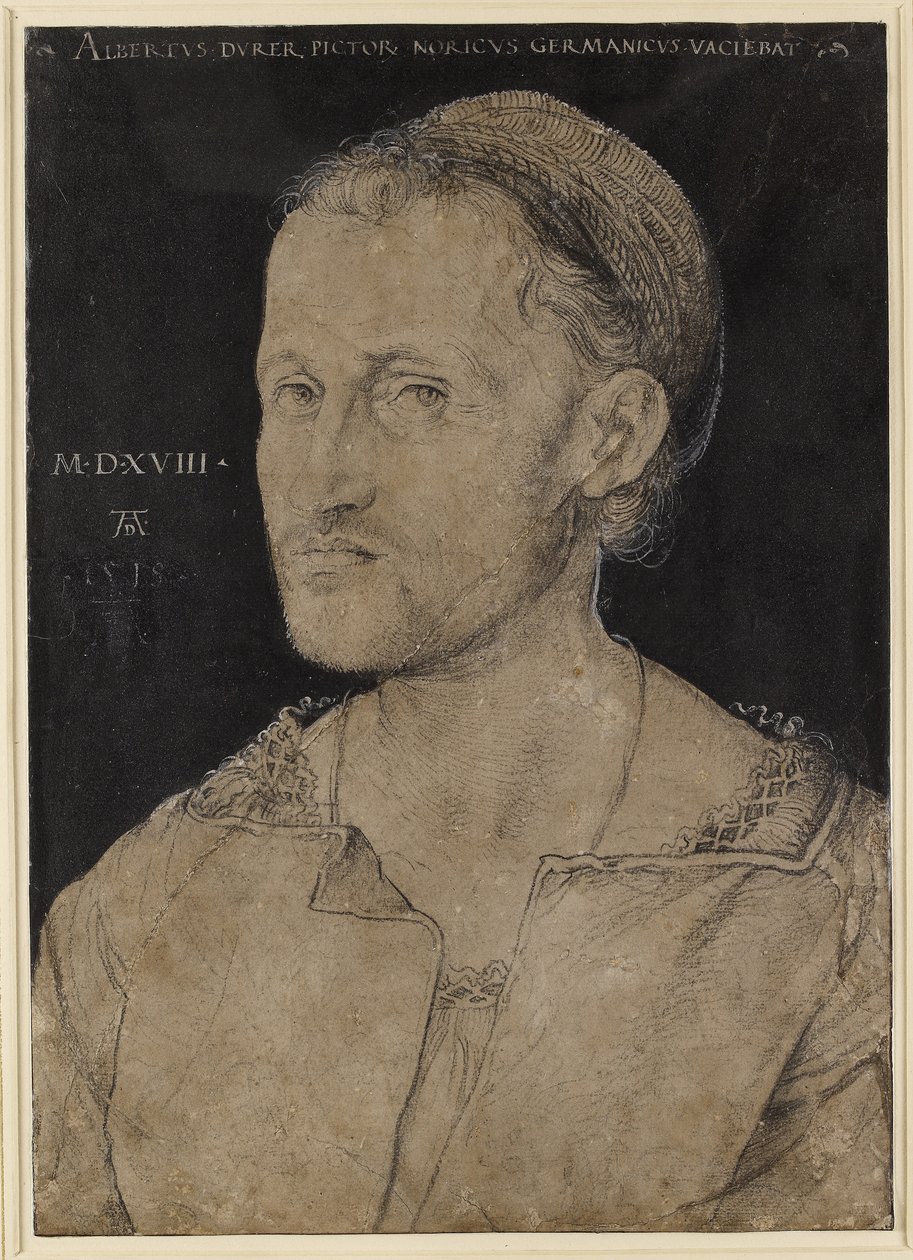 Portræt af Hans Burgkmair, 1518 (kul) af Albrecht Dürer