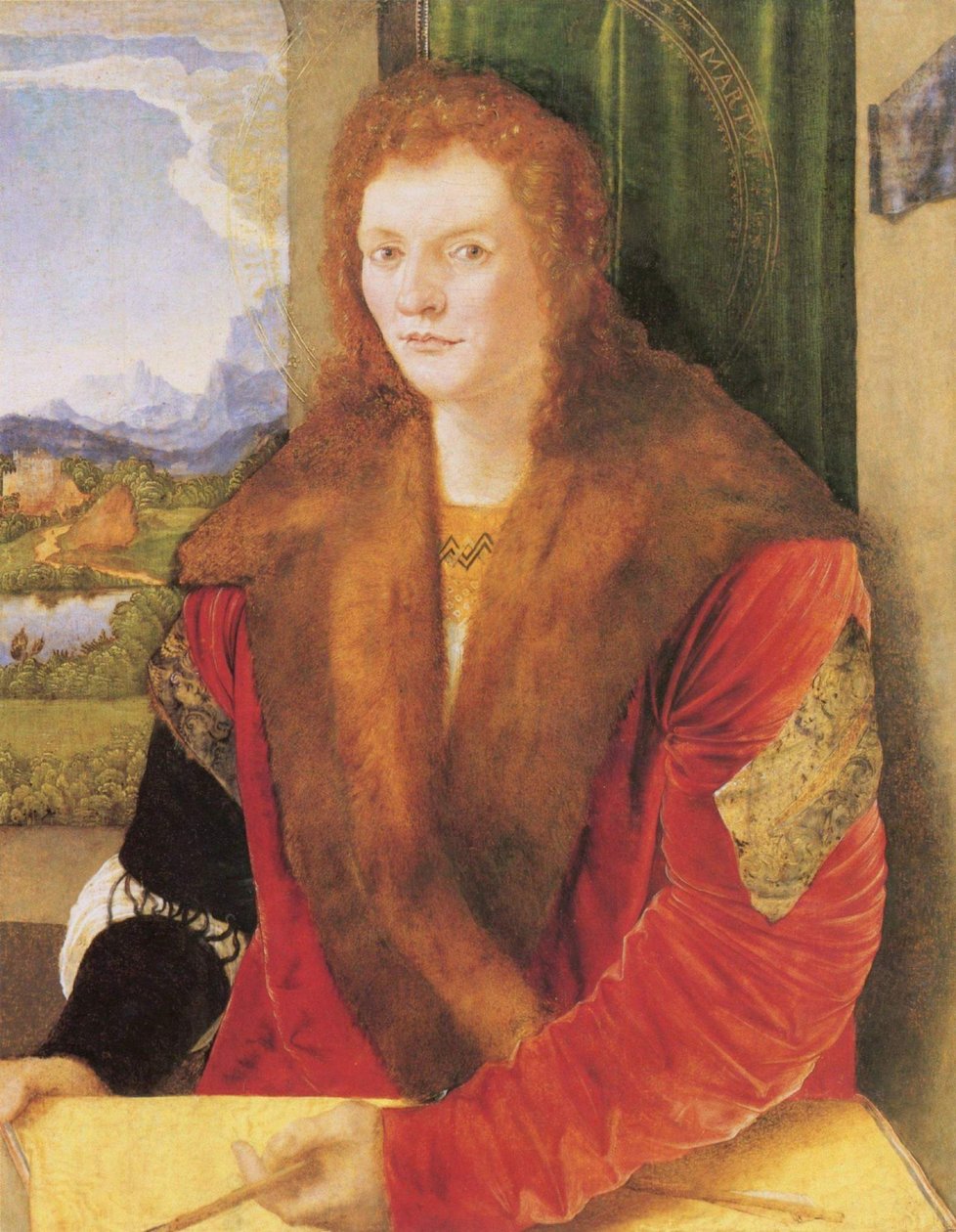 Portræt af Sankt Sebastian med en pil af Albrecht Dürer