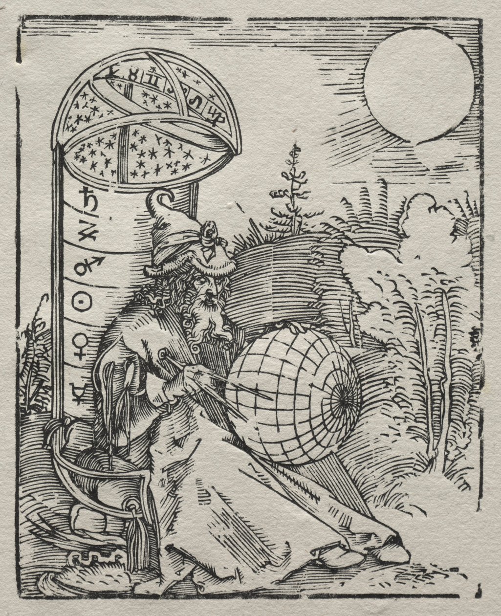 Ptolemaeus mit dem Himmelsglobus, 1504. af Albrecht Dürer