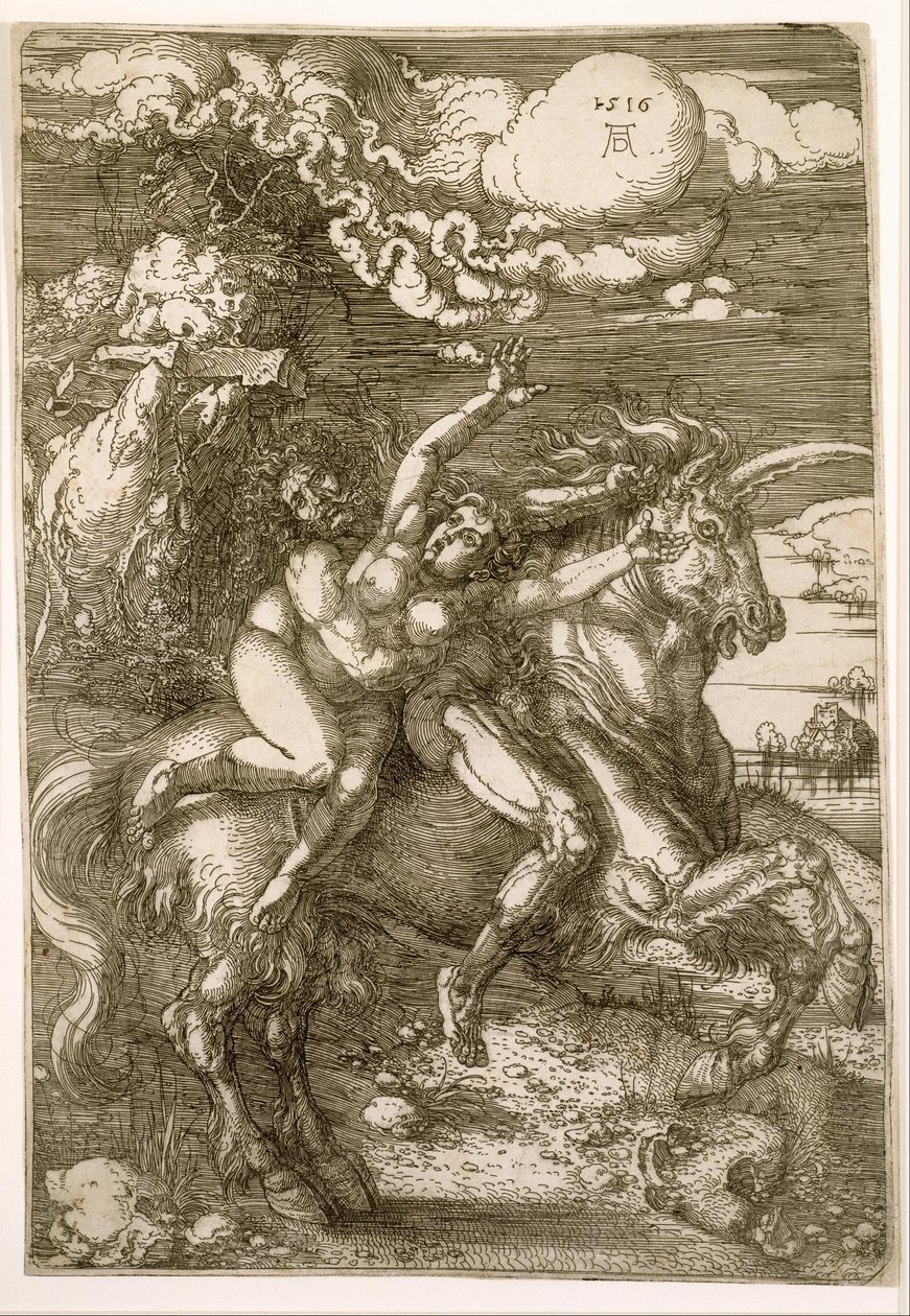 Voldtægt af Prosperpina (Bortførelse på en enhjørning) af Albrecht Dürer