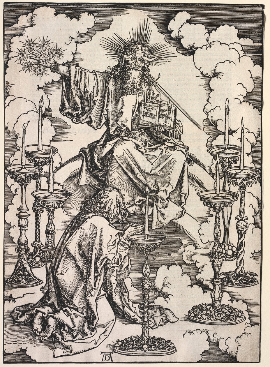 Johannes åbenbaring: Johannes ser de syv lysestager, 1511. af Albrecht Dürer