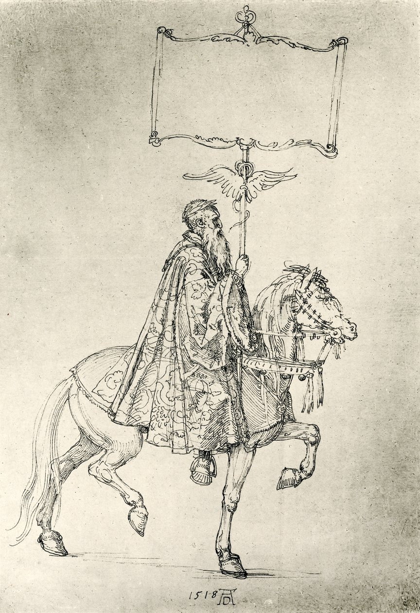 Ridende gammel mand af Albrecht Dürer