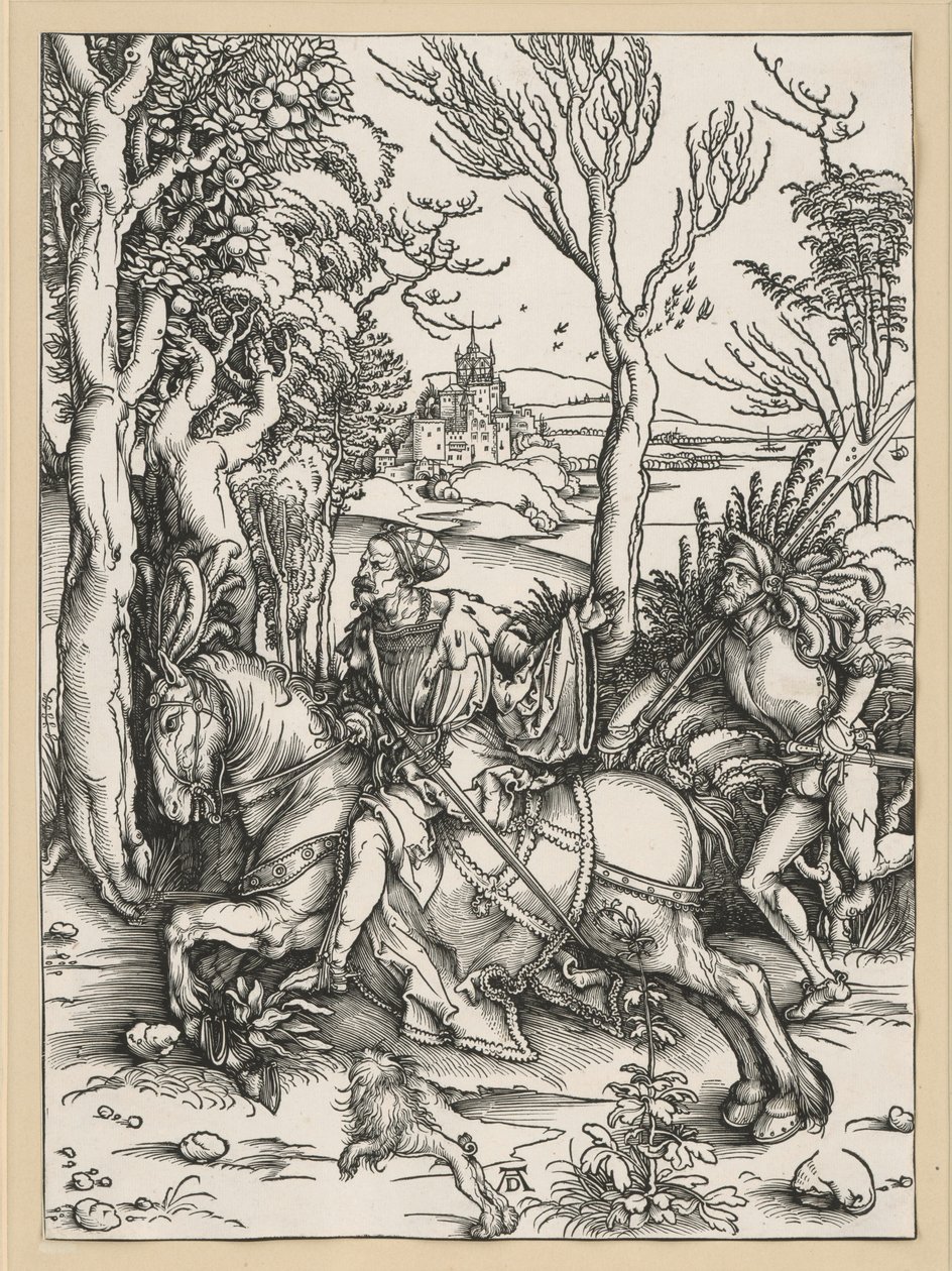 Ridder til hest og landsknægt af Albrecht Dürer