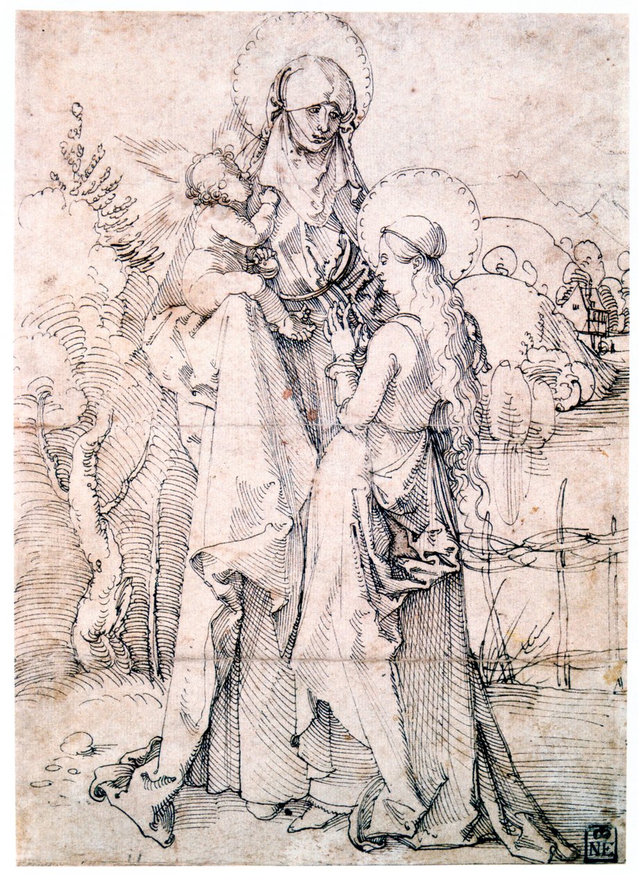 Sankt Anne med barn og jomfru Maria, c1500 af Albrecht Dürer