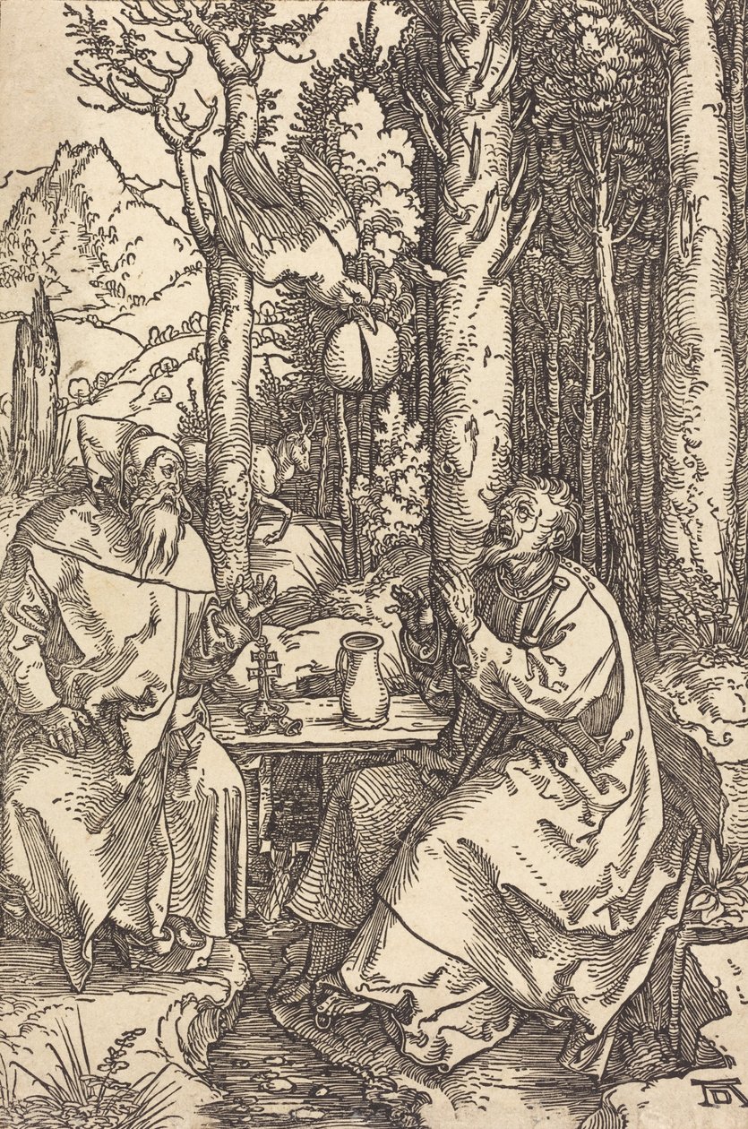 Saint Anthony og Saint Paul i ørkenen, ca. 1504. af Albrecht Dürer