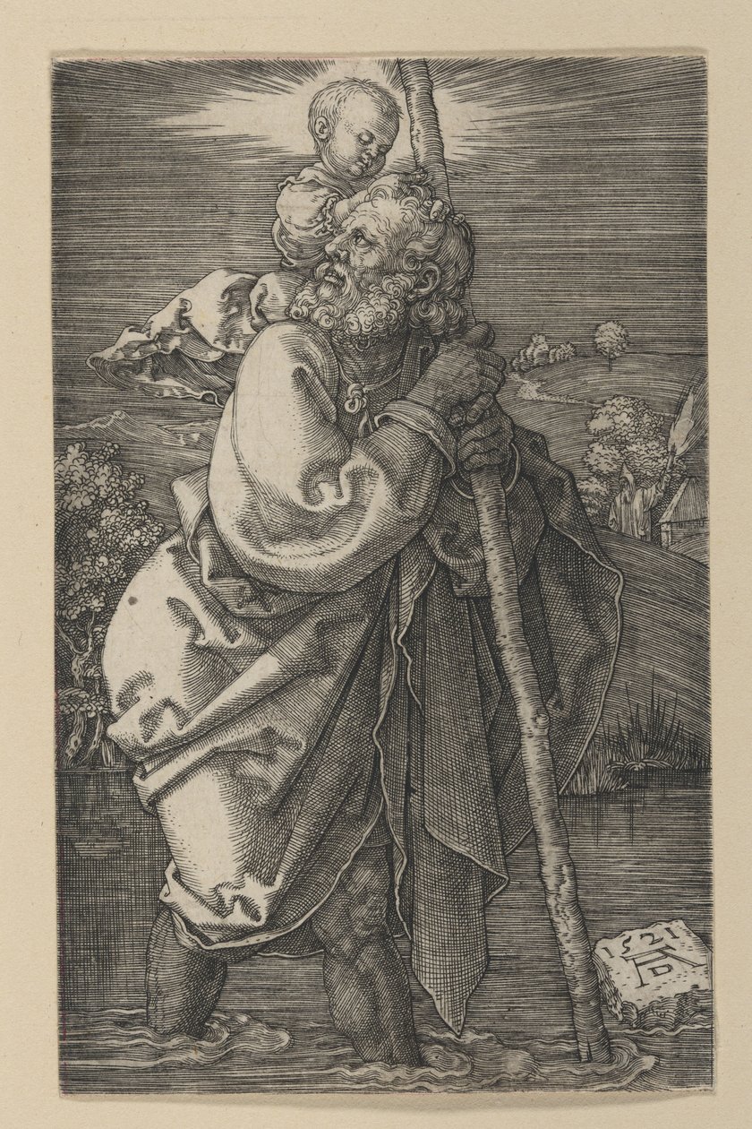 Sankt Kristoffer vendt mod venstre af Albrecht Dürer