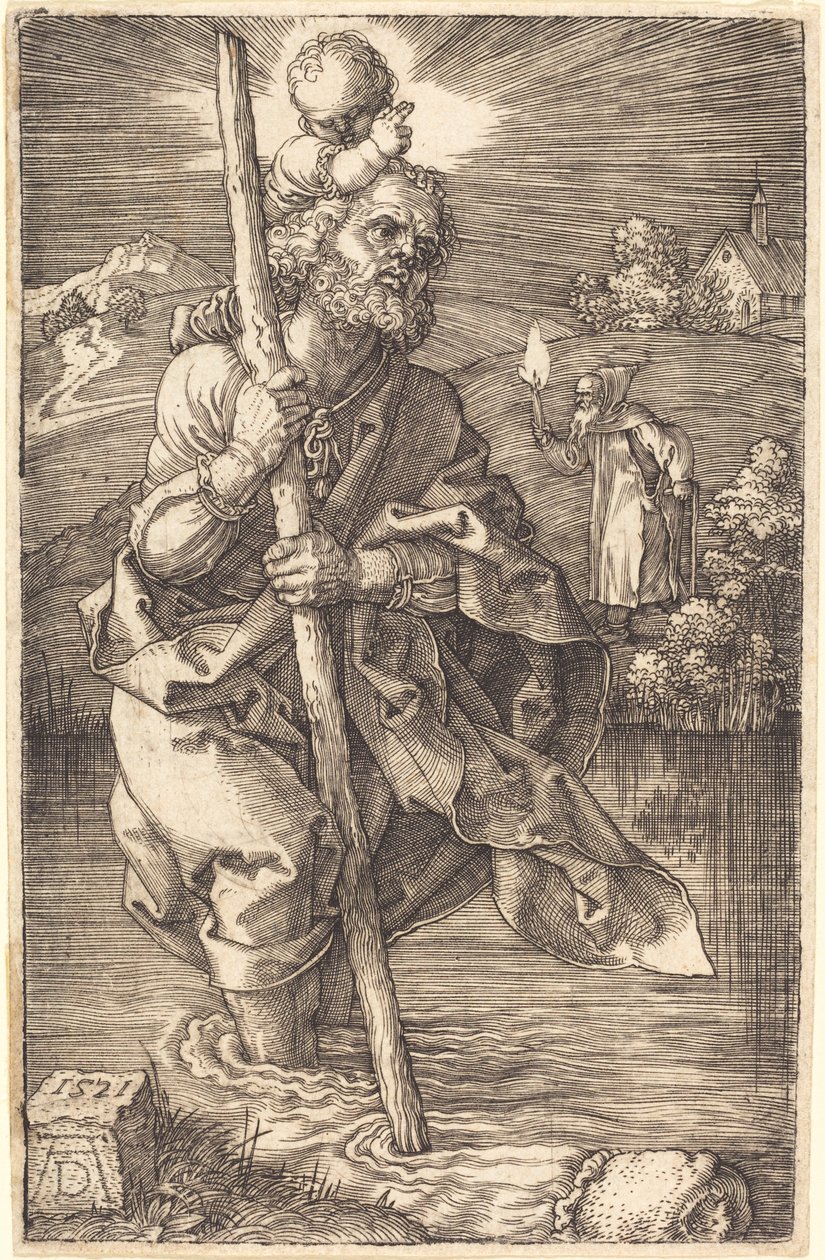 Sankt Christopher vender til højre af Albrecht Dürer