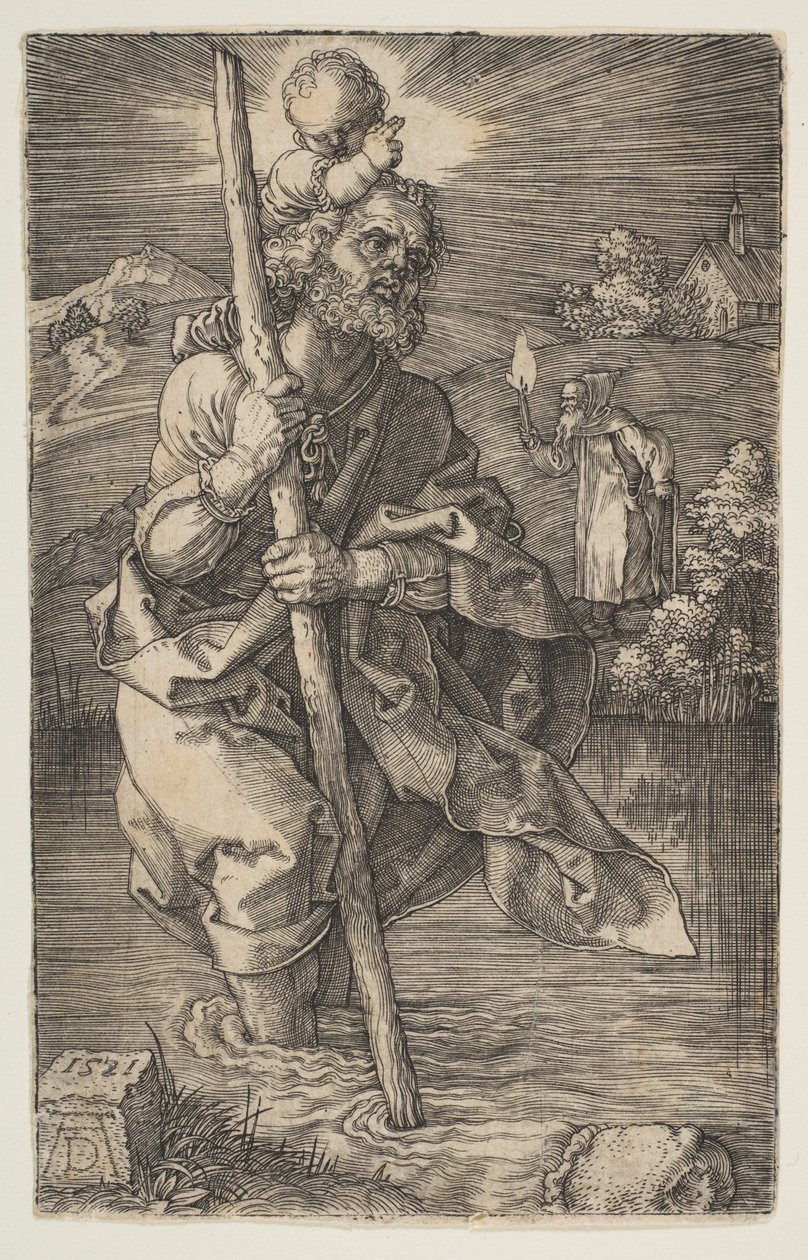 Sankt Kristoffer vendt mod højre af Albrecht Dürer
