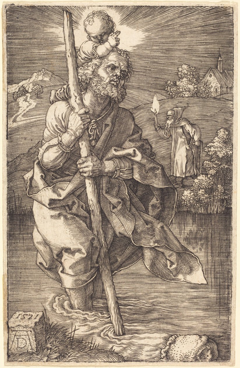 Sankt Kristoffer vendt mod højre af Albrecht Dürer