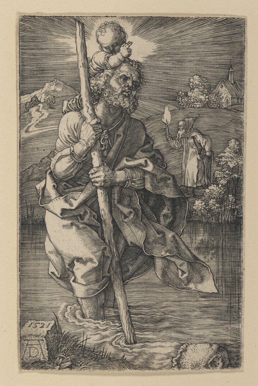 Sankt Kristoffer vendt mod højre af Albrecht Dürer