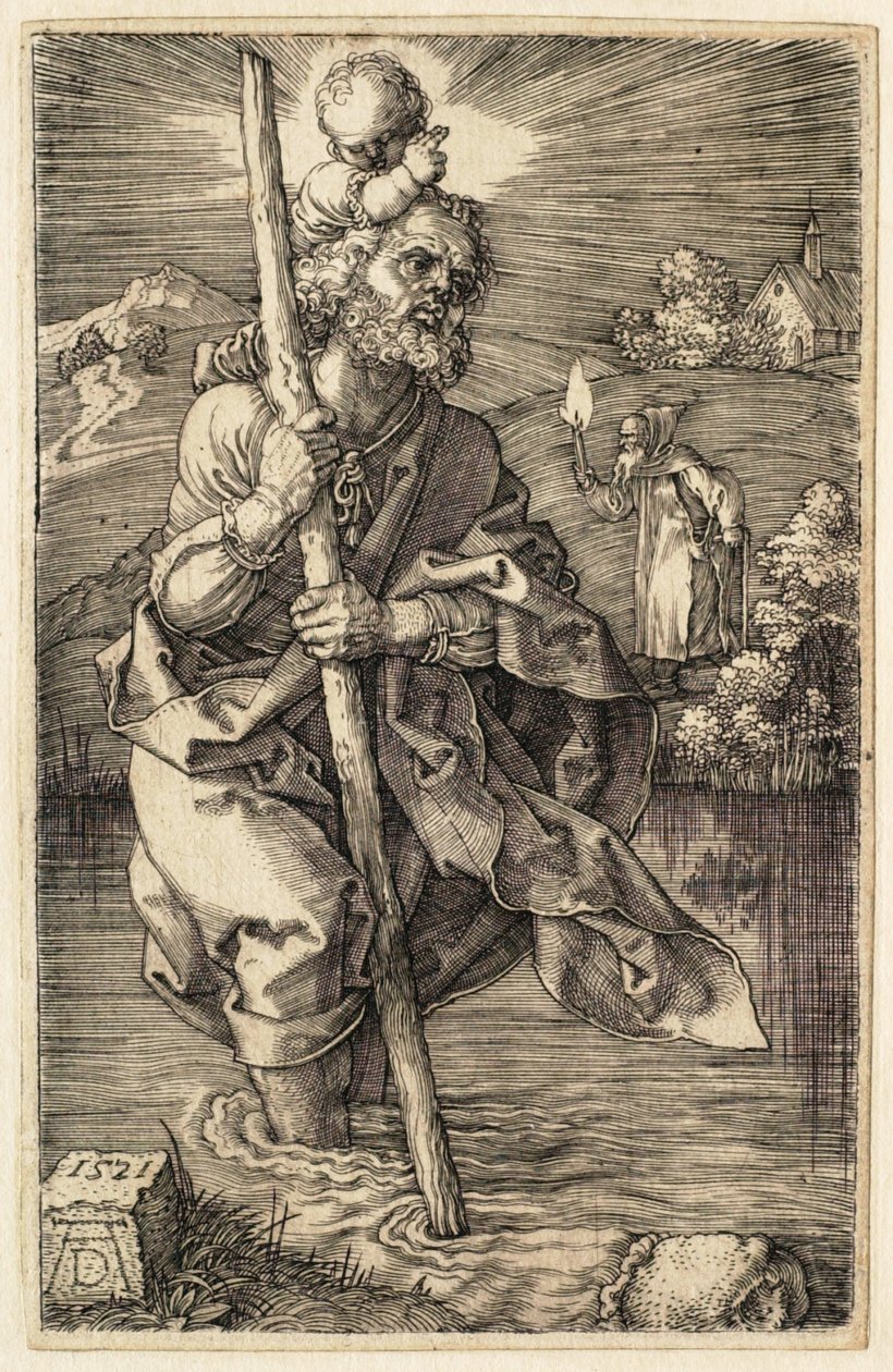 Sankt Kristoffer vendt mod højre af Albrecht Dürer