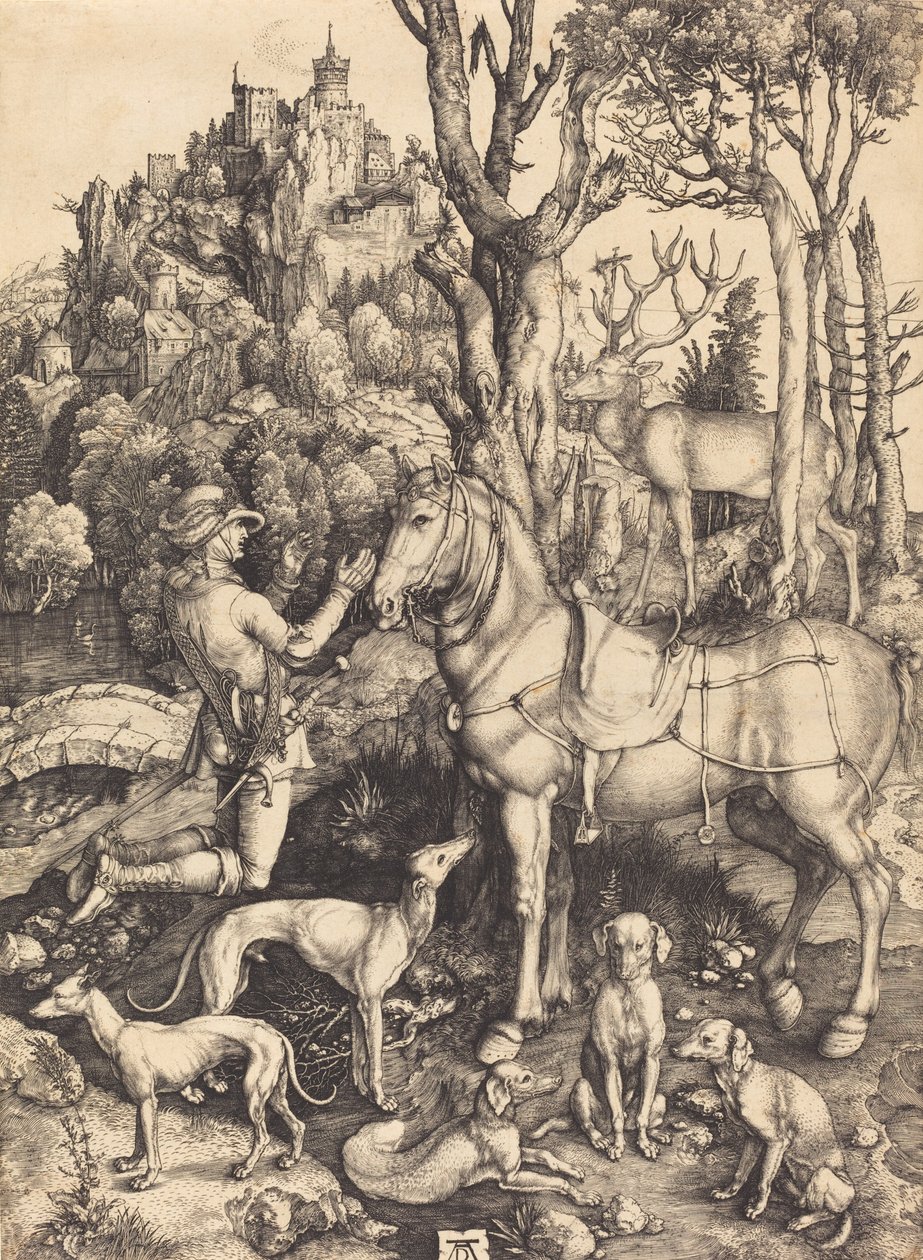 Sankt Eustace, ca. 15001501. af Albrecht Dürer