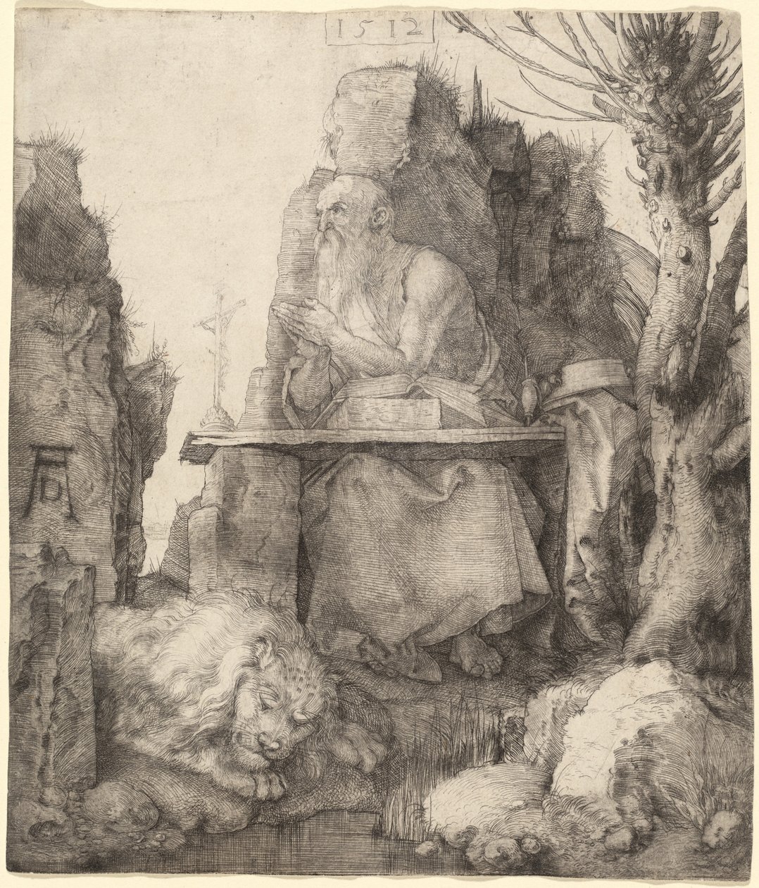 Sankt Hieronymus ved Pollard Willow af Albrecht Dürer